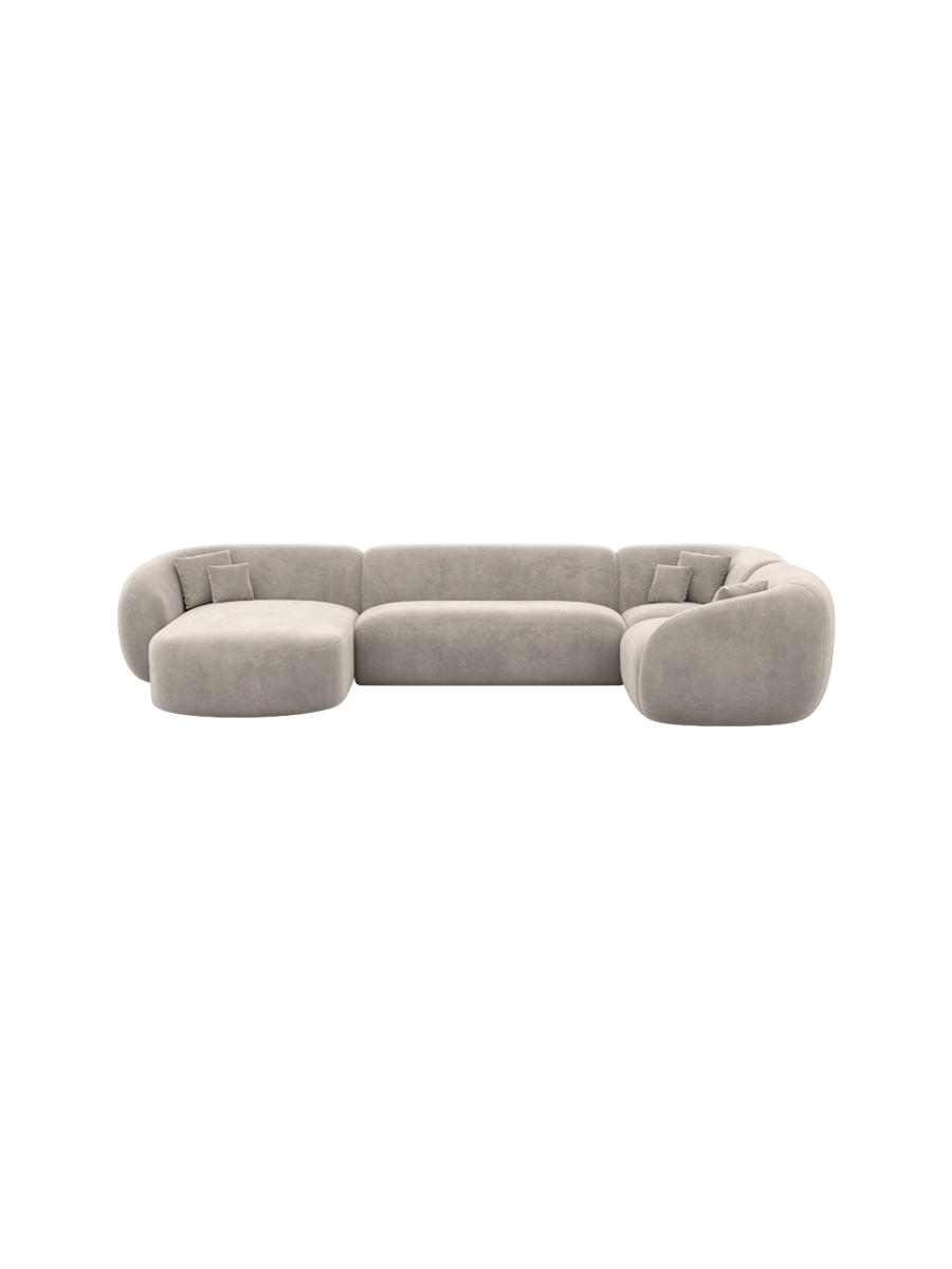 
6-Sitzer Design Panorama-Sofa „Serano XL“ mit Samtbezug - Samtbezug Königsblau / Lange Seite links