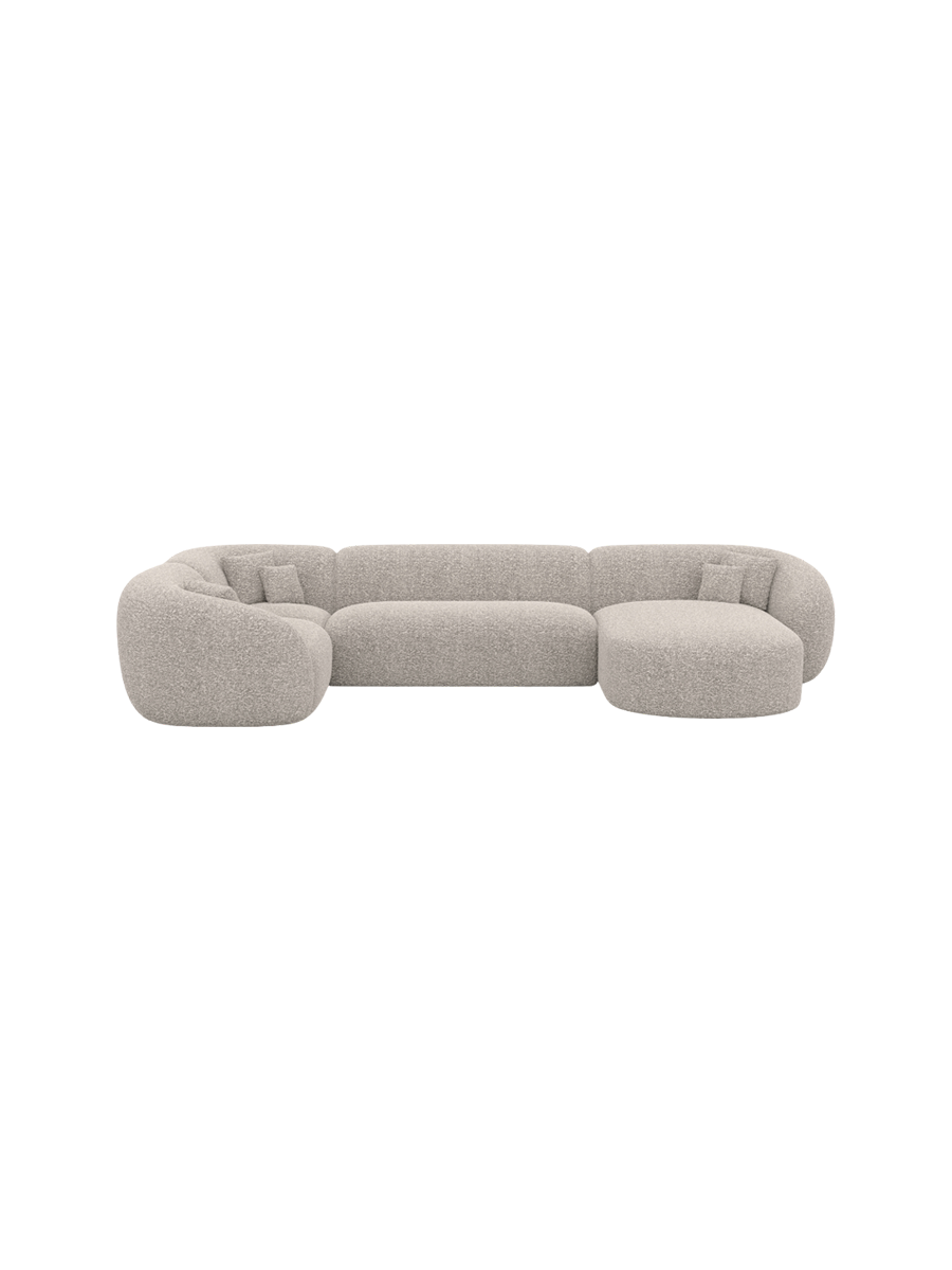 
6-Sitzer Design Panorama-Sofa „Serano XL“ mit Bouclé-Bezug - Bouclé Graphit / Lange Seite links