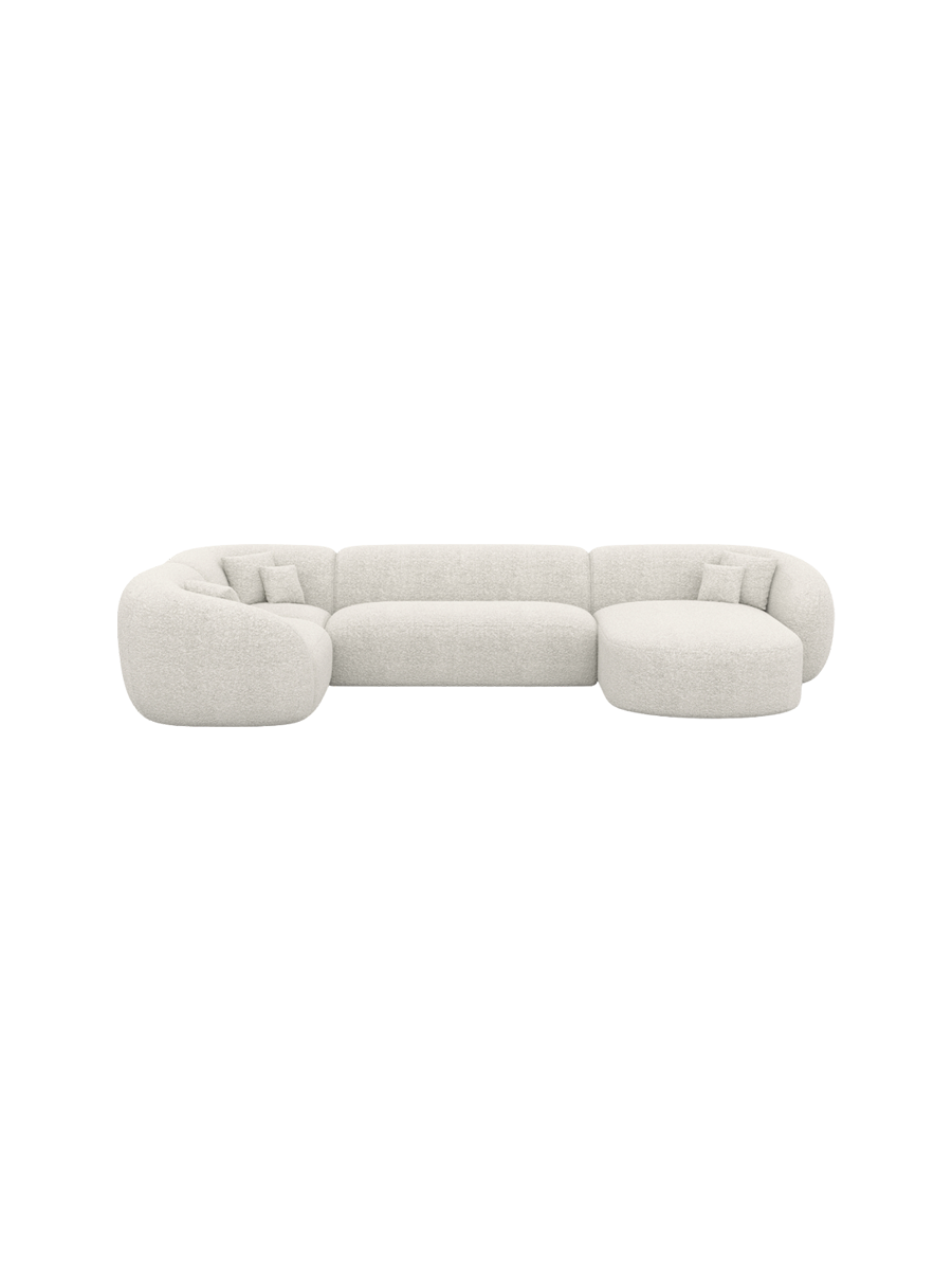 
6-Sitzer Design Panorama-Sofa „Serano XL“ mit Bouclé-Bezug - Bouclé Graphit / Lange Seite links