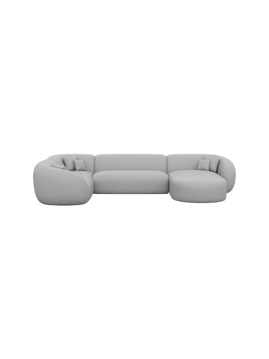 
6-Sitzer Design Echtleder Panorama-Sofa „Serano XL“ - Echtleder Beige / Lange Seite links