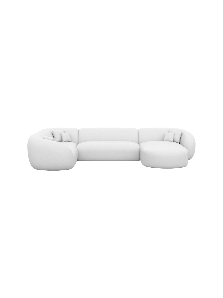 
6-Sitzer Design Echtleder Panorama-Sofa „Serano XL“ - Echtleder Beige / Lange Seite links