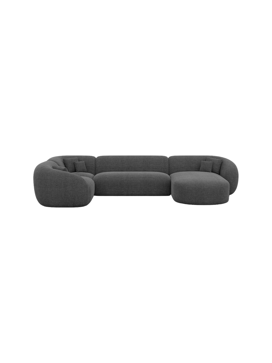 
6-Sitzer Design Panorama-Sofa „Serano XL“ mit Strukturstoff-Bezug - Strukturstoff Anthrazit / Lange Seite links