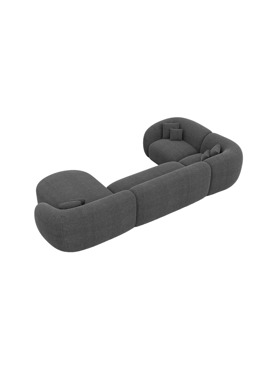 
6-Sitzer Design Panorama-Sofa „Serano XL“ mit Strukturstoff-Bezug - Strukturstoff Anthrazit / Lange Seite links