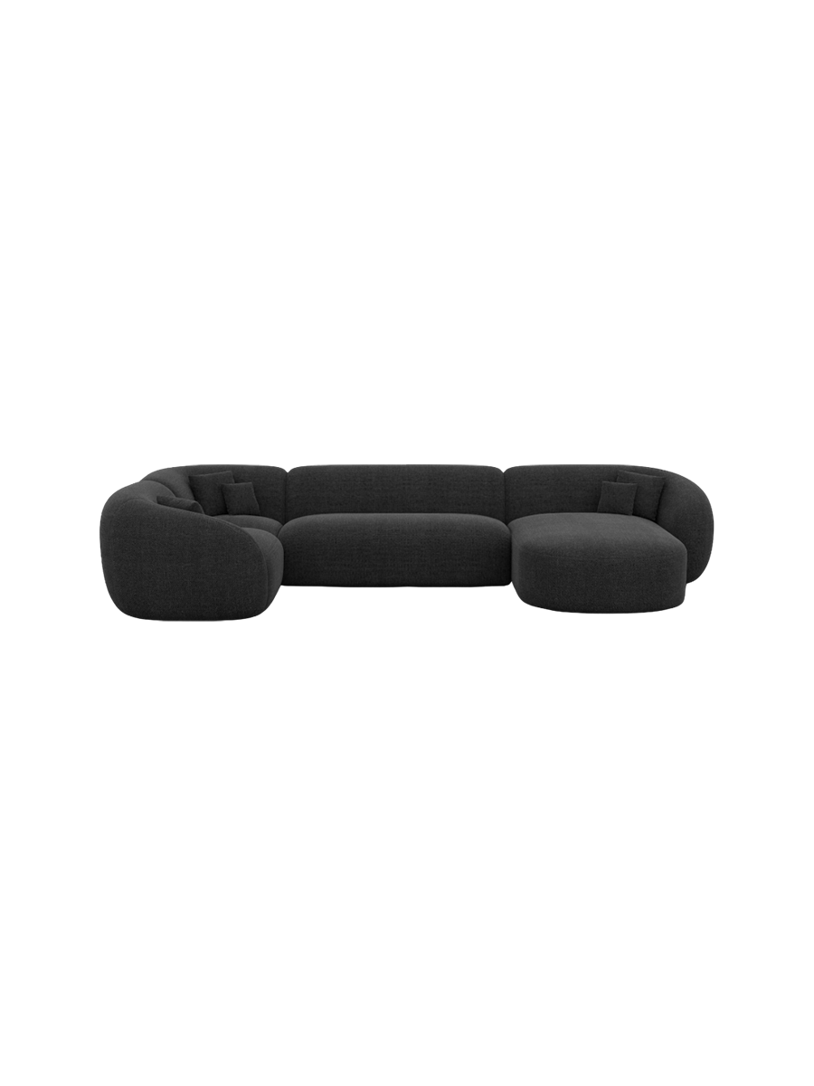 
6-Sitzer Design Panorama-Sofa „Serano XL“ mit Strukturstoff-Bezug - Strukturstoff Anthrazit / Lange Seite links