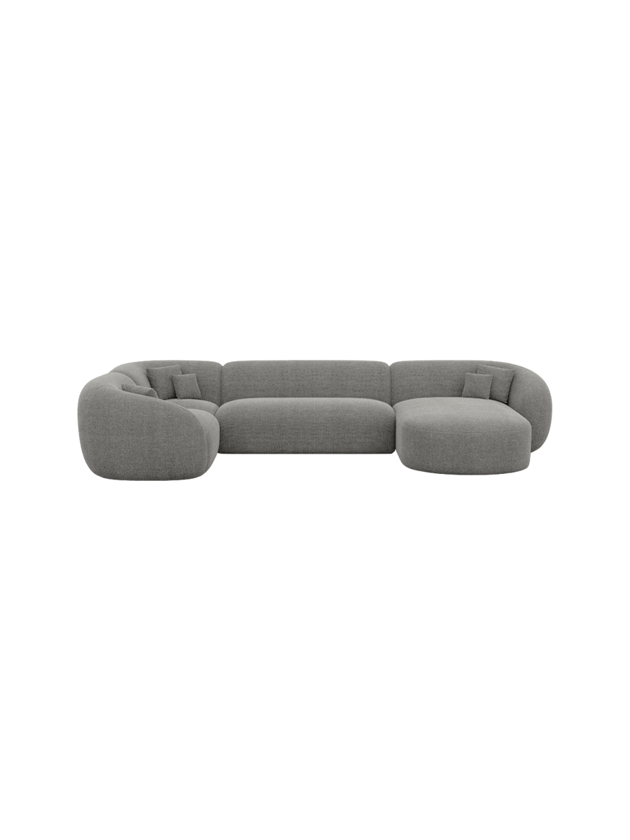 
6-Sitzer Design Panorama-Sofa „Serano XL“ mit Strukturstoff-Bezug - Strukturstoff Anthrazit / Lange Seite links