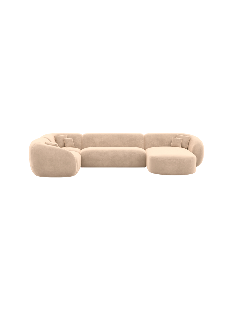 
6-Sitzer Design Panorama-Sofa „Serano XL“ mit Samtbezug - Samtbezug Königsblau / Lange Seite links