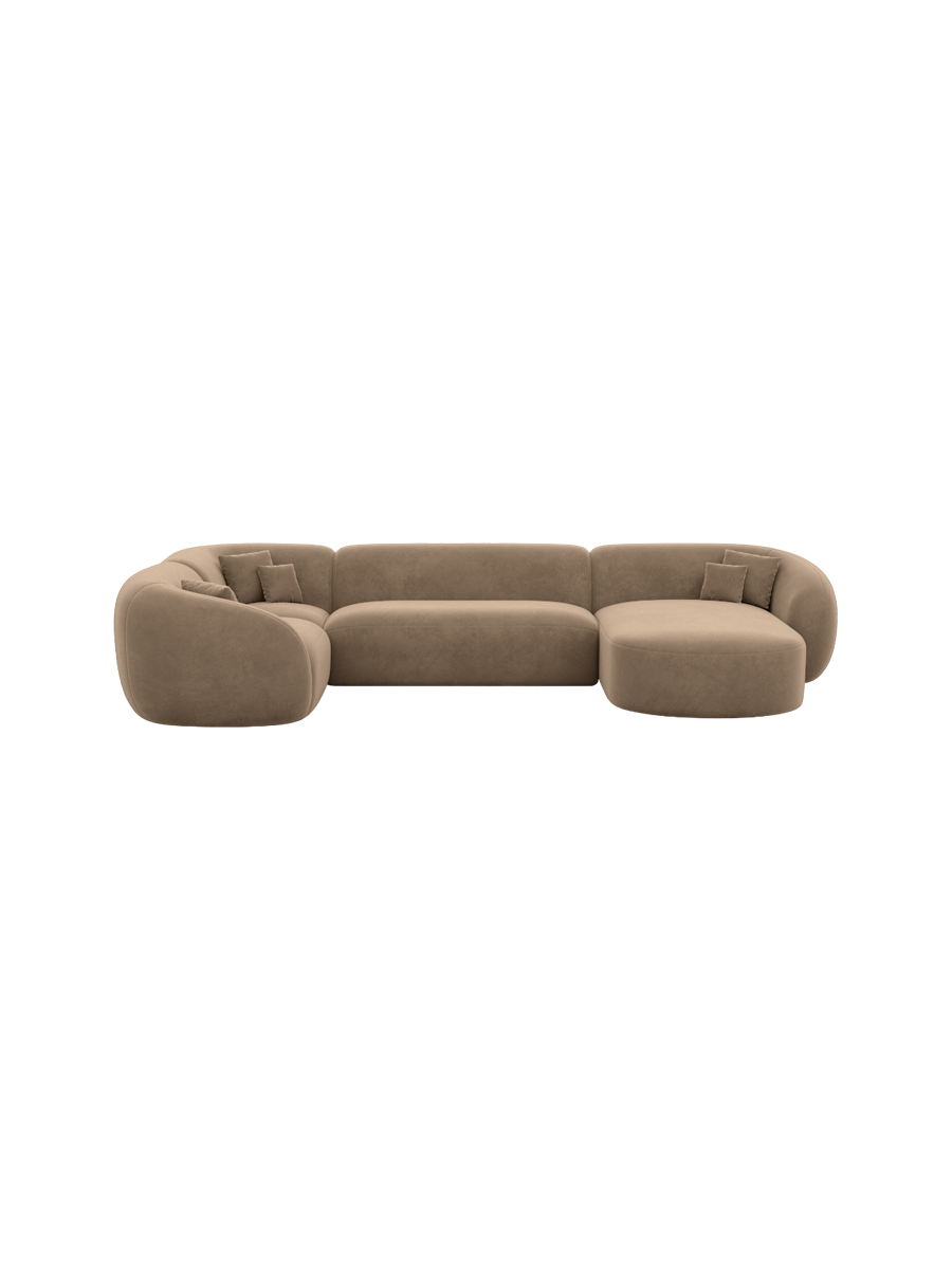 
6-Sitzer Design Panorama-Sofa „Serano XL“ mit Samtbezug - Samtbezug Königsblau / Lange Seite links