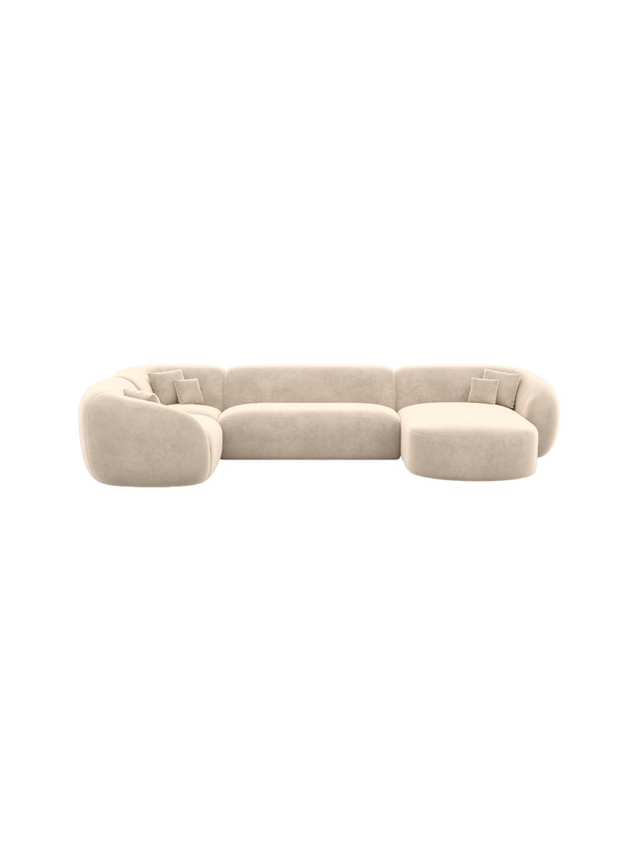 
6-Sitzer Design Panorama-Sofa „Serano XL“ mit Samtbezug - Samtbezug Königsblau / Lange Seite links