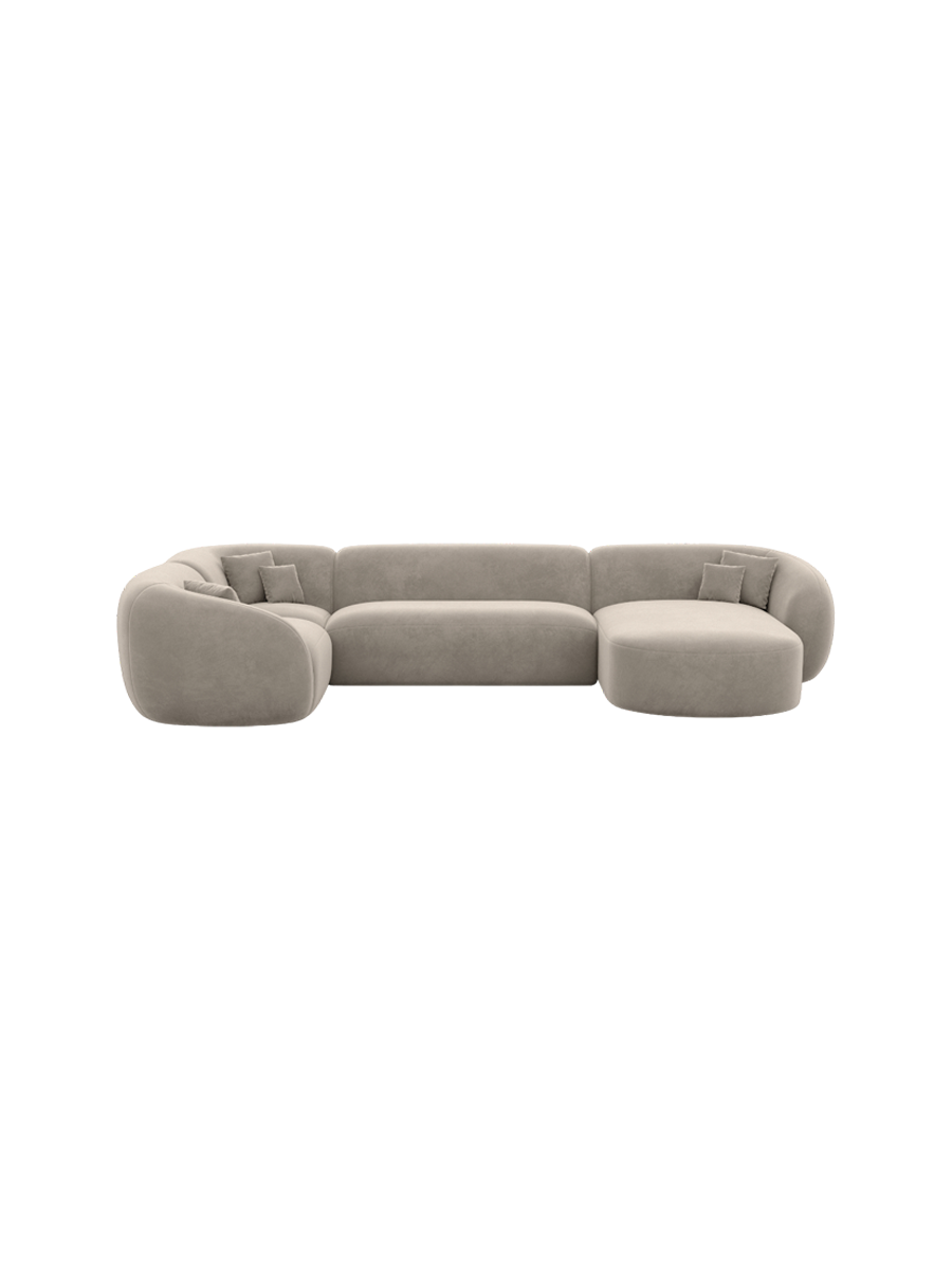 
6-Sitzer Design Panorama-Sofa „Serano XL“ mit Samtbezug - Samtbezug Königsblau / Lange Seite links