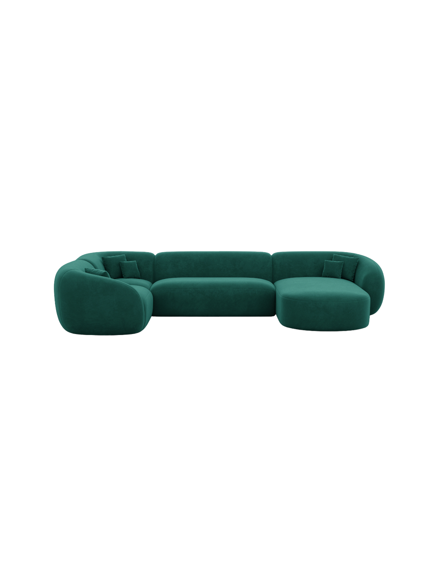 
6-Sitzer Design Panorama-Sofa „Serano XL“ mit Samtbezug - Samtbezug Königsblau / Lange Seite links