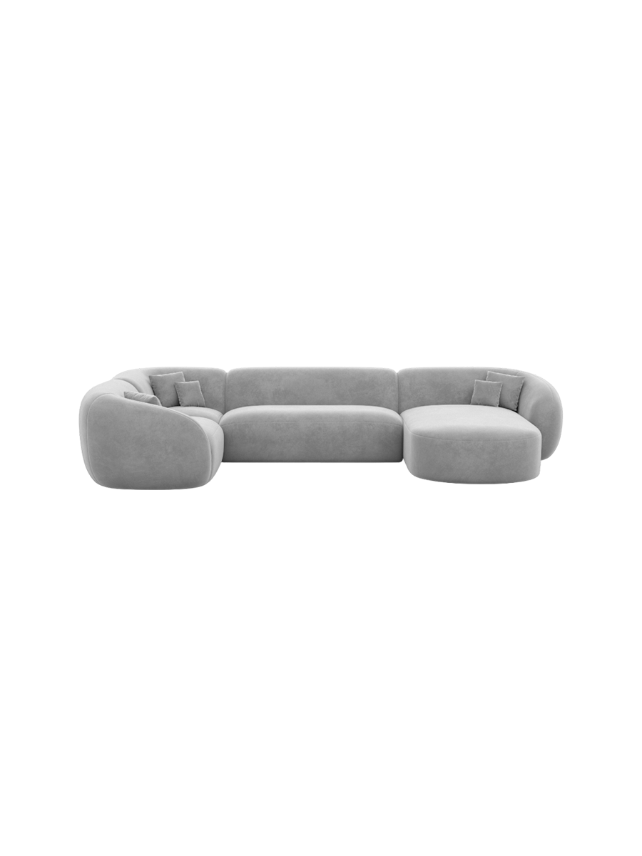 
6-Sitzer Design Panorama-Sofa „Serano XL“ mit Samtbezug - Samtbezug Königsblau / Lange Seite links