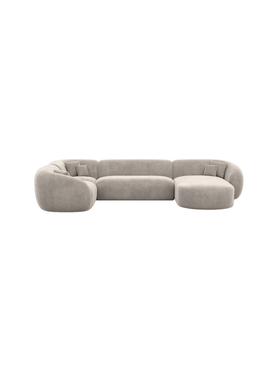 
6-Sitzer Design Panorama-Sofa „Serano XL“ mit Samtbezug - Samtbezug Königsblau / Lange Seite links