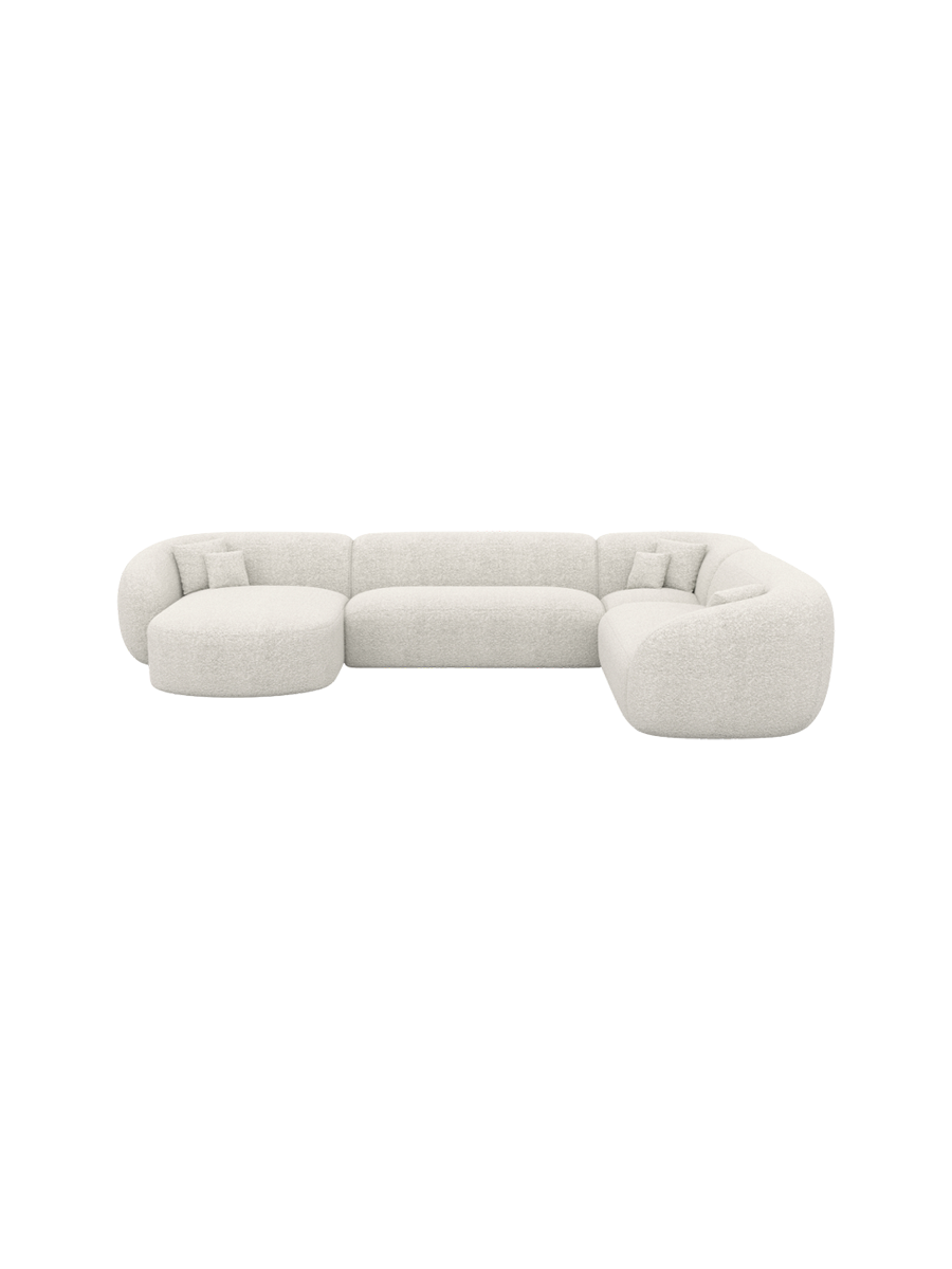 
7-Sitzer Design Panorama-Sofa „Serano XXL“ mit Bouclé-Bezug - Bouclé Graphit / Lange Seite links