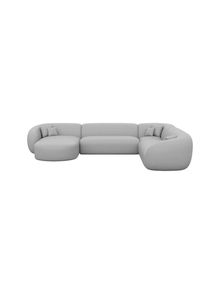 
7-Sitzer Design Echtleder Panorama-Sofa „Serano XXL“ - Echtleder Beige / Lange Seite links