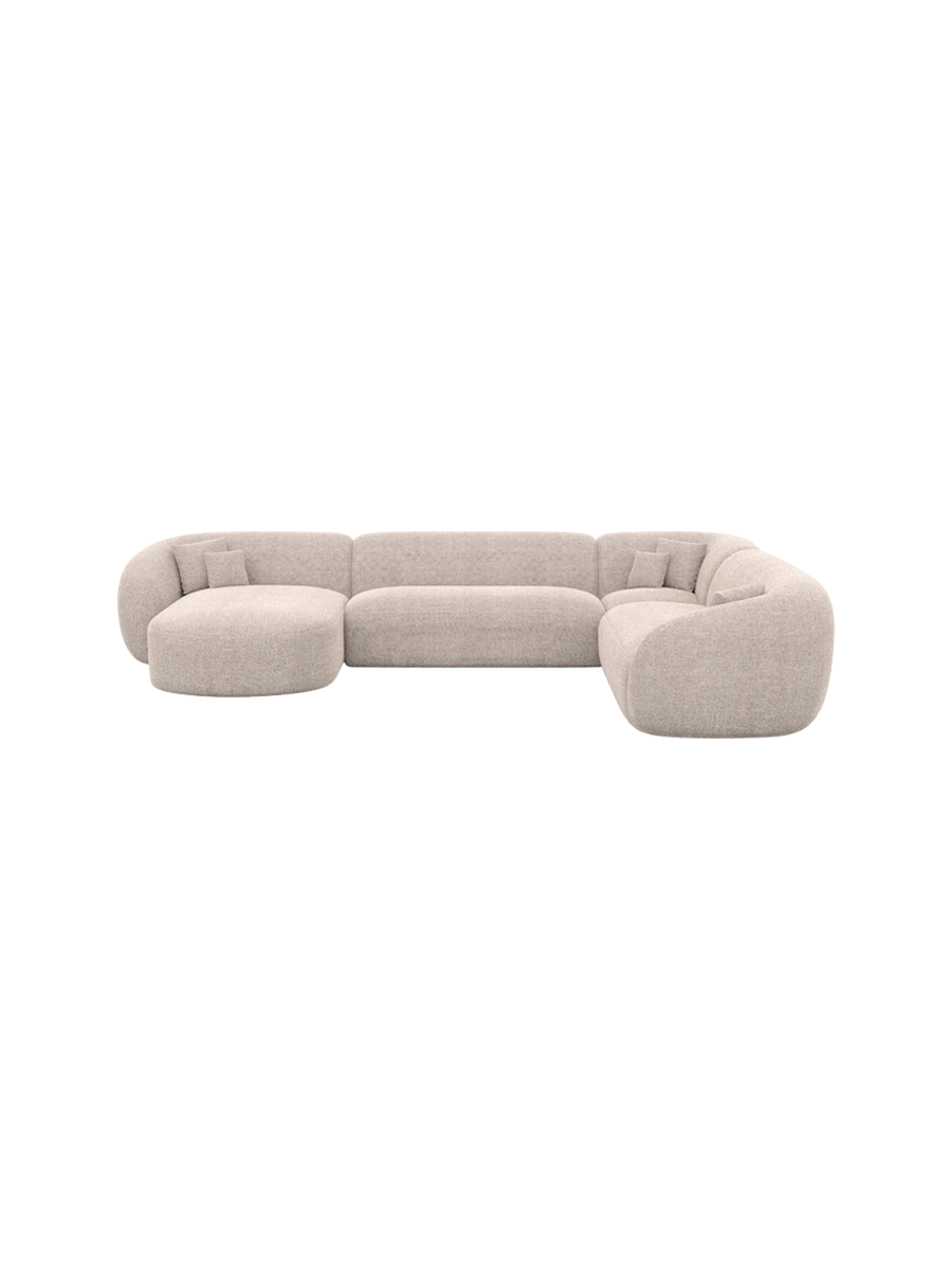 
7-Sitzer Design Panorama-Sofa „Serano XXL“ mit Strukturstoff-Bezug - Strukturstoff Anthrazit / Lange Seite links