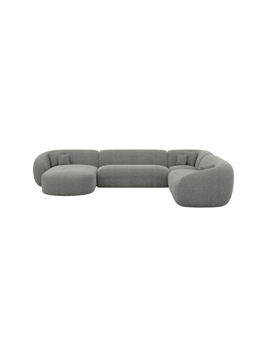 
7-Sitzer Design Panorama-Sofa „Serano XXL“ mit Strukturstoff-Bezug - Strukturstoff Anthrazit / Lange Seite links