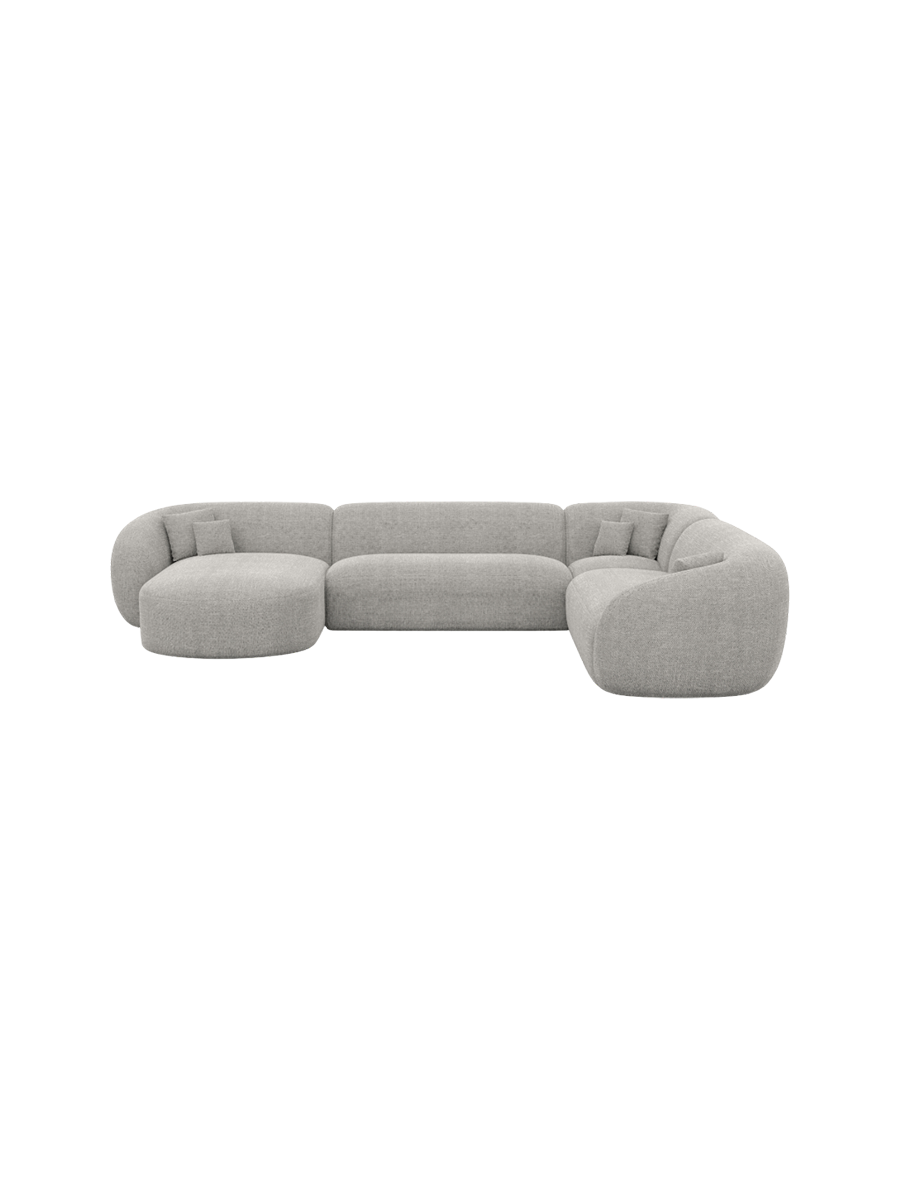 
7-Sitzer Design Panorama-Sofa „Serano XXL“ mit Strukturstoff-Bezug - Strukturstoff Anthrazit / Lange Seite links