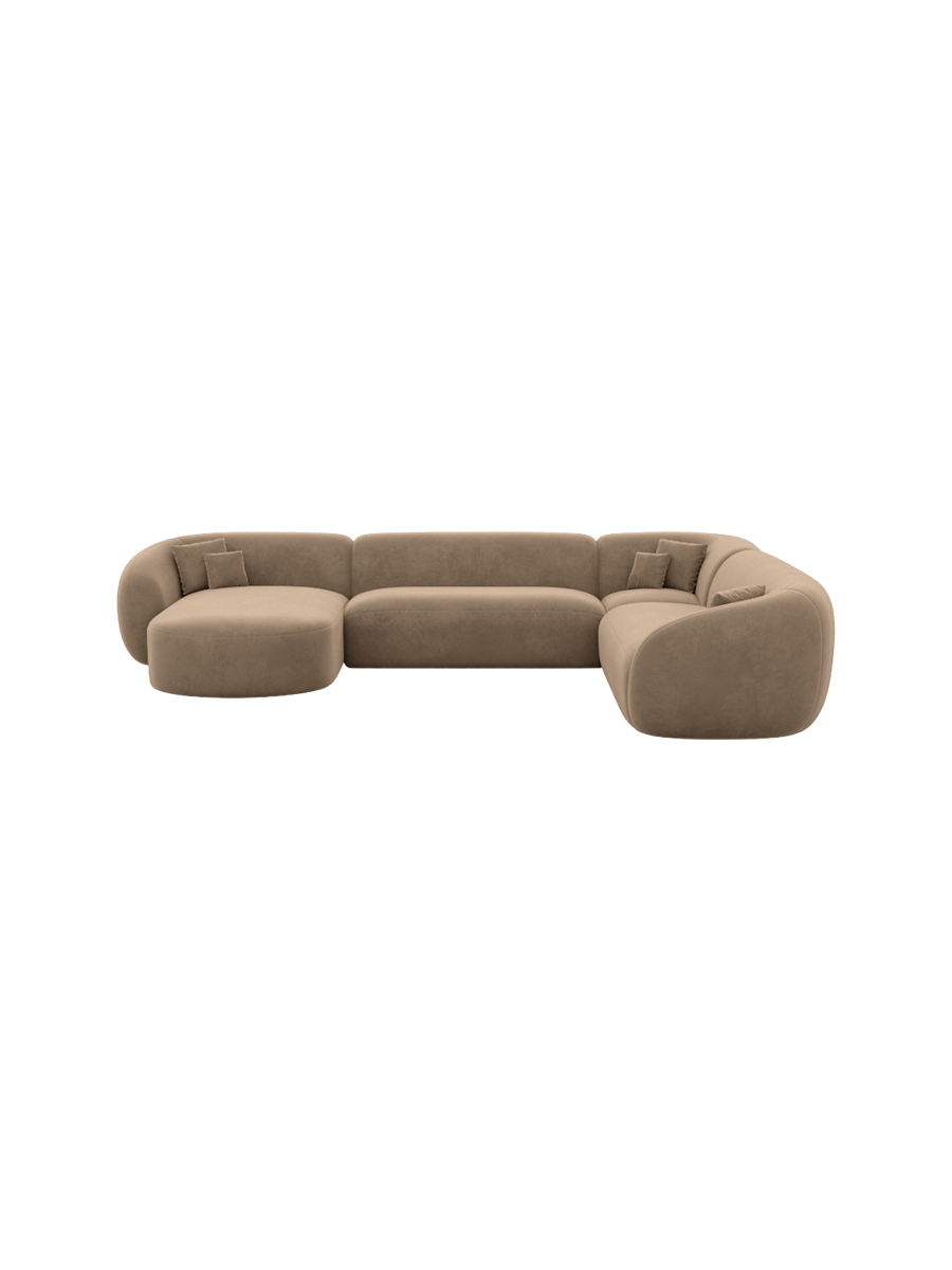 
7-Sitzer Design Panorama-Sofa „Serano XXL“ mit Samtbezug - Samtbezug Königsblau / Lange Seite links
