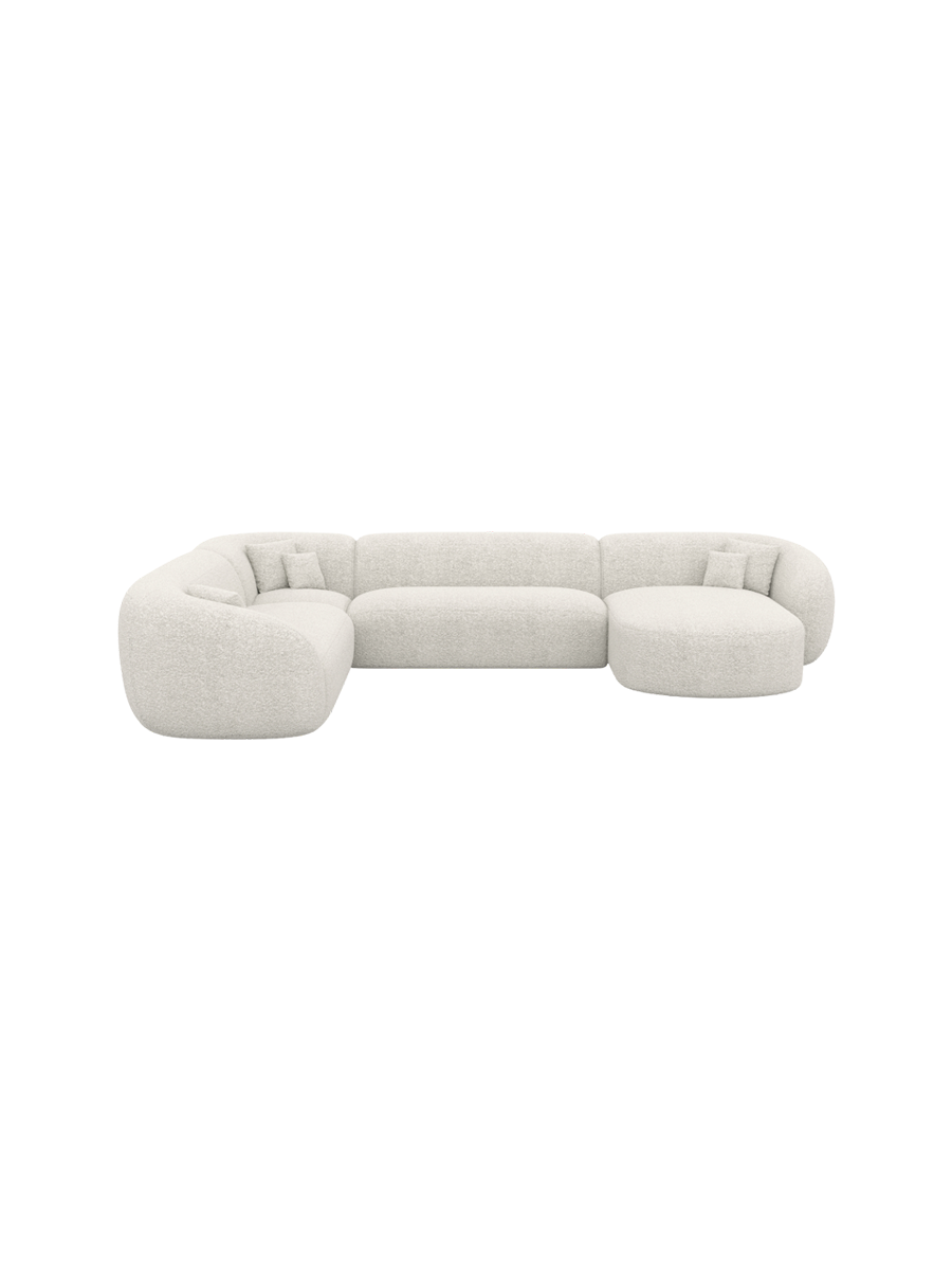 
7-Sitzer Design Panorama-Sofa „Serano XXL“ mit Bouclé-Bezug - Bouclé Graphit / Lange Seite links