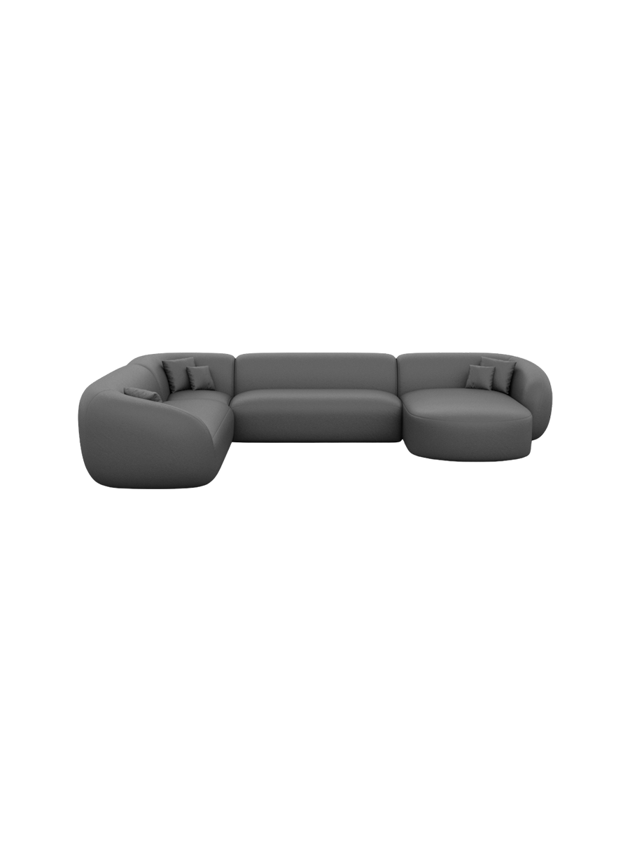 
7-Sitzer Design Echtleder Panorama-Sofa „Serano XXL“ - Echtleder Beige / Lange Seite links