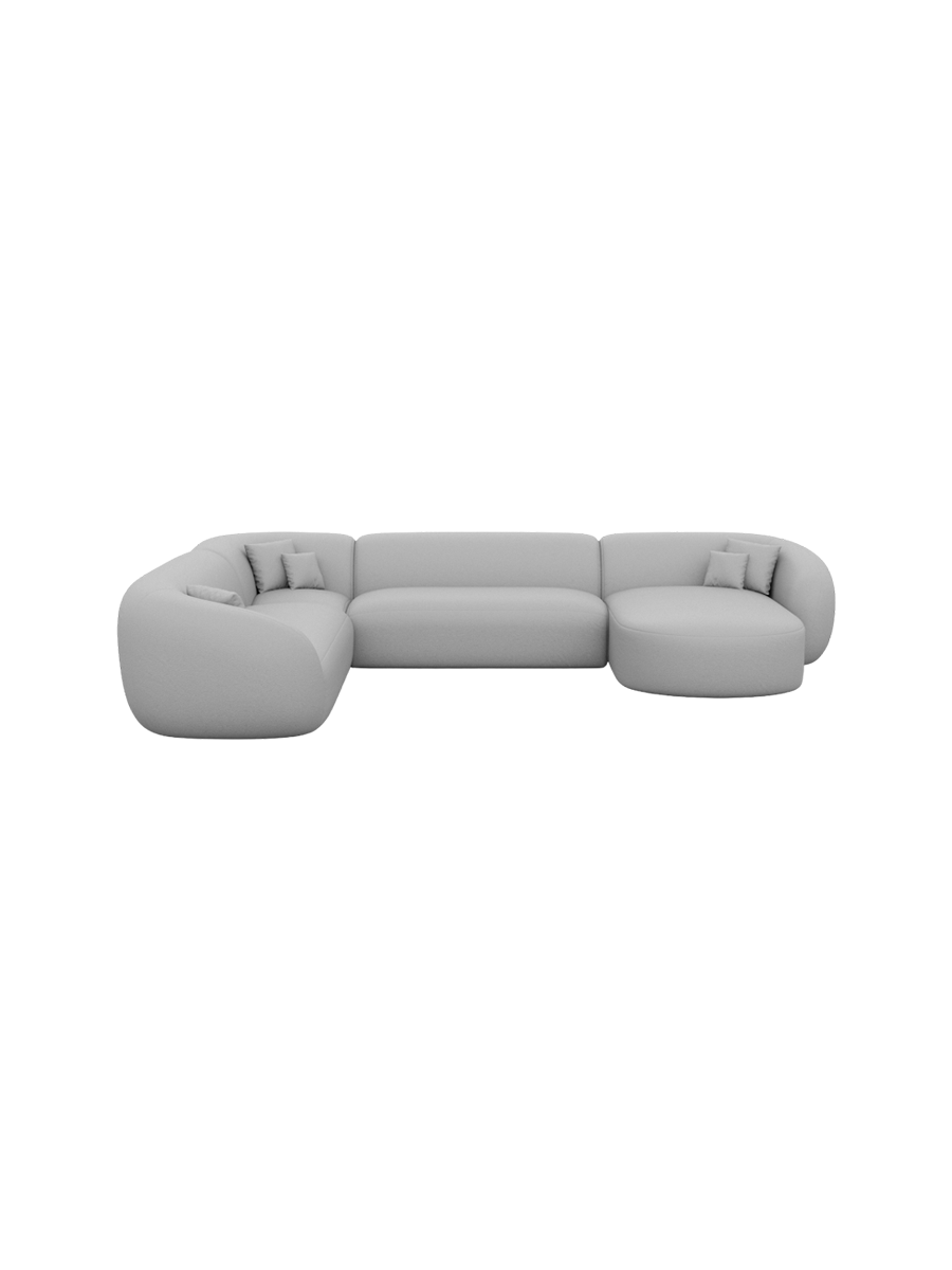 
7-Sitzer Design Echtleder Panorama-Sofa „Serano XXL“ - Echtleder Beige / Lange Seite links