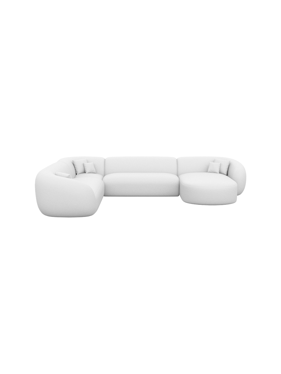
7-Sitzer Design Echtleder Panorama-Sofa „Serano XXL“ - Echtleder Beige / Lange Seite links