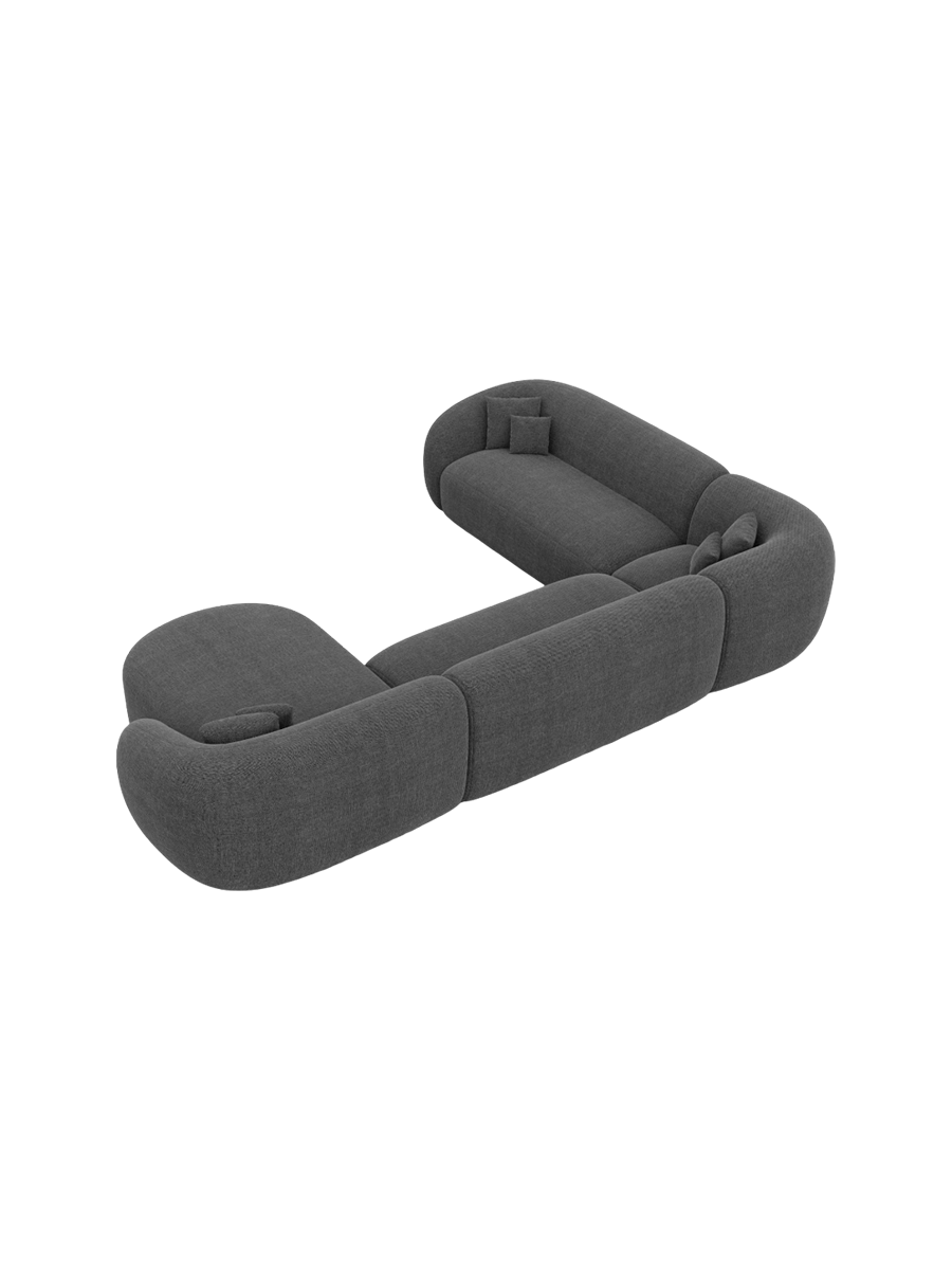 
7-Sitzer Design Panorama-Sofa „Serano XXL“ mit Strukturstoff-Bezug - Strukturstoff Anthrazit / Lange Seite links