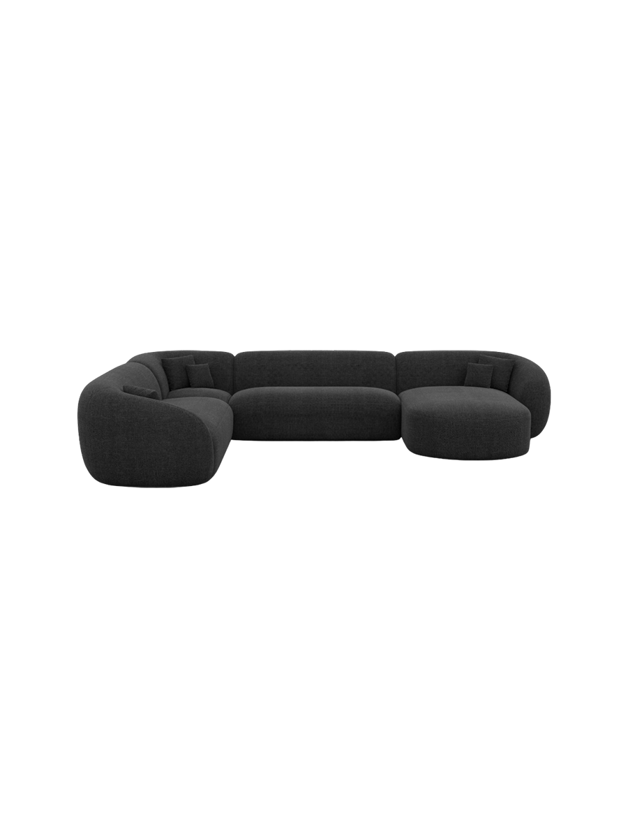 
7-Sitzer Design Panorama-Sofa „Serano XXL“ mit Strukturstoff-Bezug - Strukturstoff Anthrazit / Lange Seite links