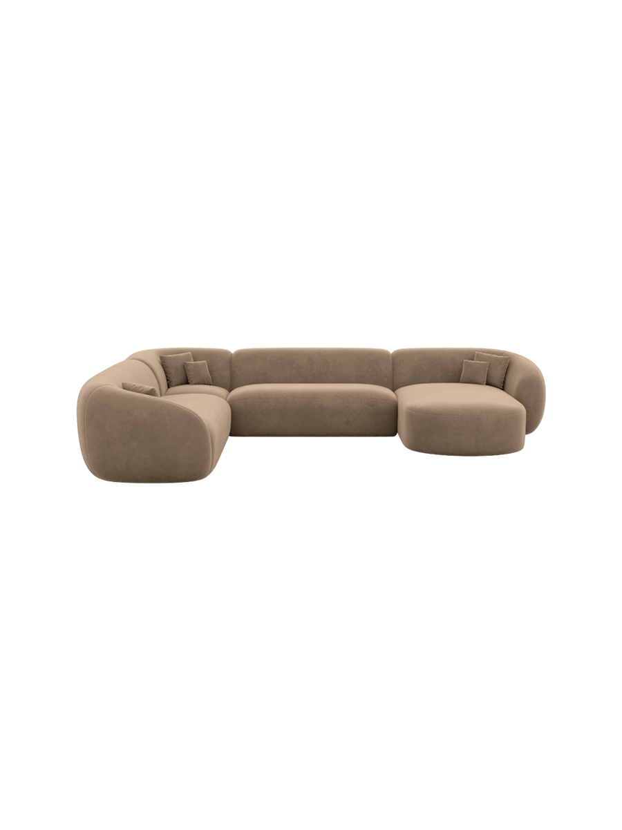 
7-Sitzer Design Panorama-Sofa „Serano XXL“ mit Strukturstoff-Bezug - Strukturstoff Anthrazit / Lange Seite links