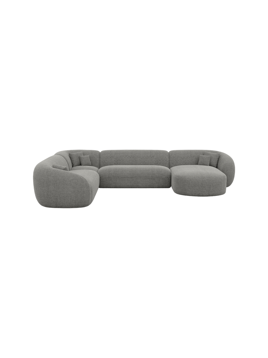
7-Sitzer Design Panorama-Sofa „Serano XXL“ mit Strukturstoff-Bezug - Strukturstoff Anthrazit / Lange Seite links