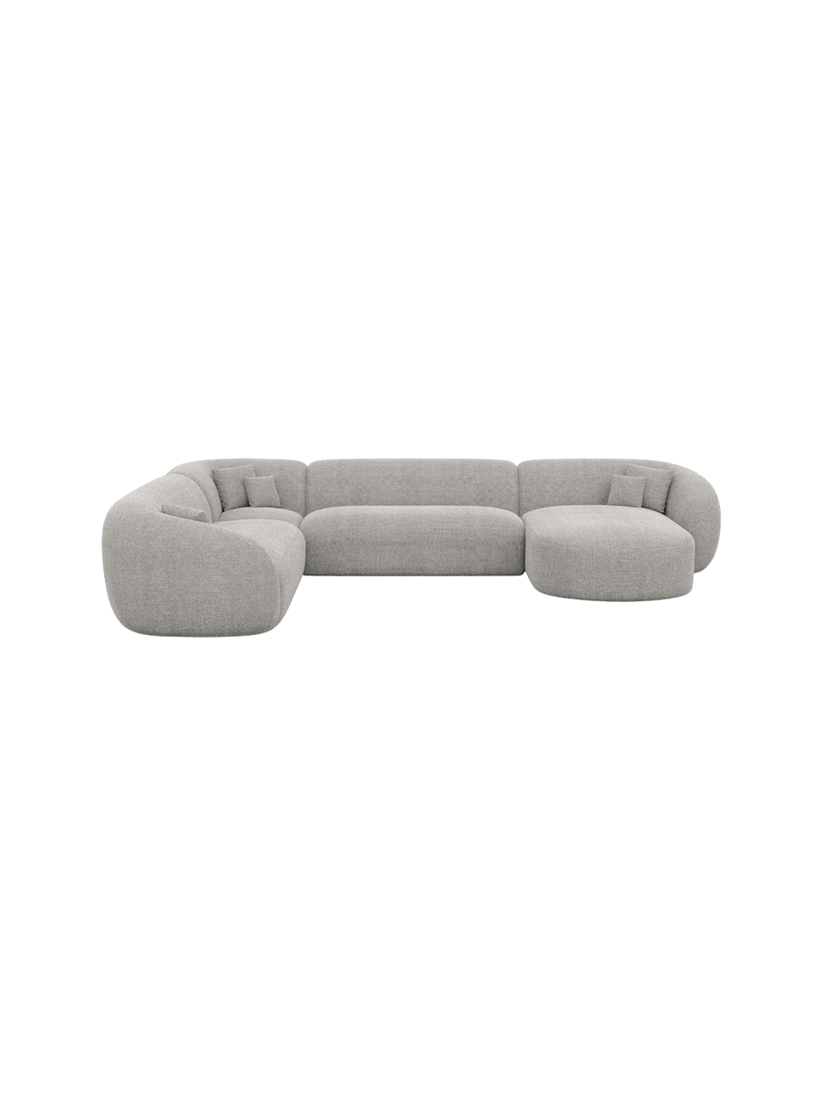 
7-Sitzer Design Panorama-Sofa „Serano XXL“ mit Strukturstoff-Bezug - Strukturstoff Anthrazit / Lange Seite links