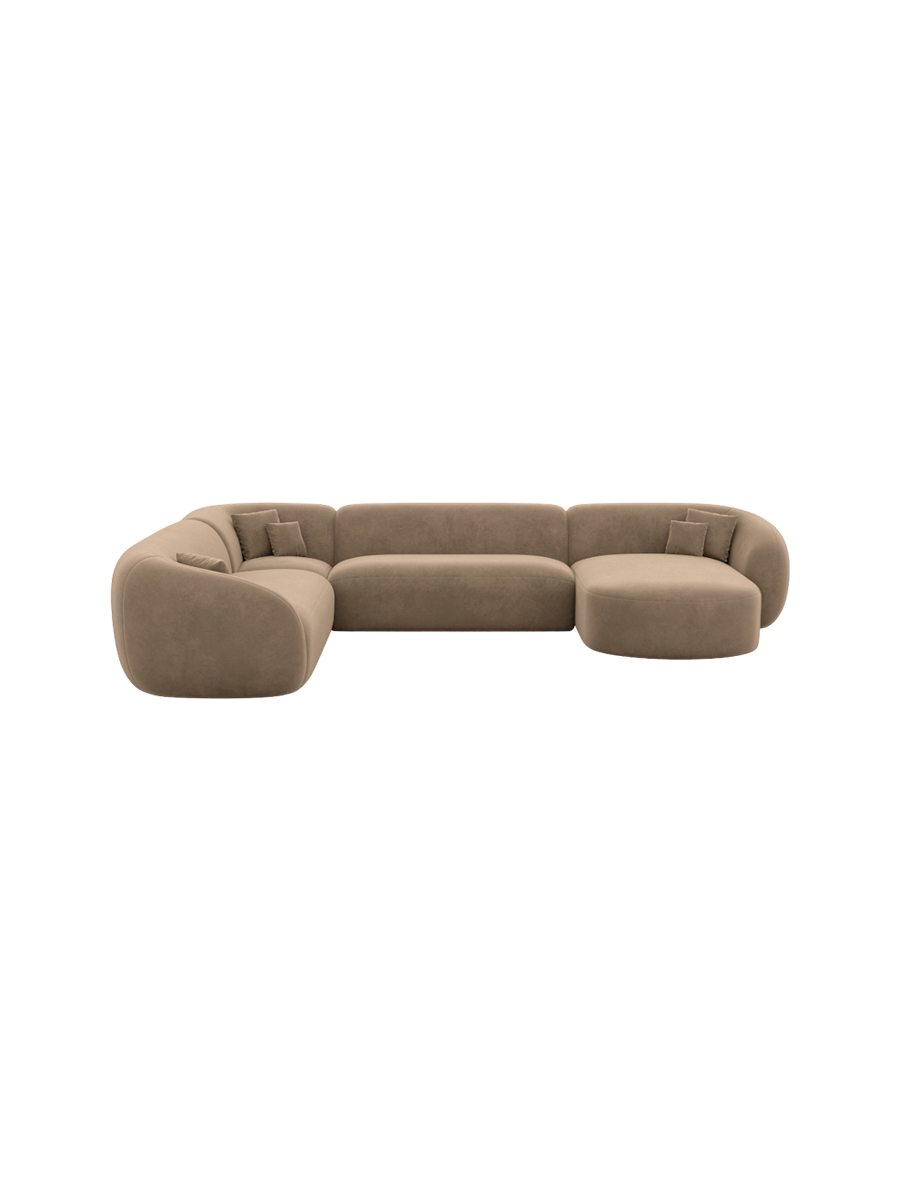 
7-Sitzer Design Panorama-Sofa „Serano XXL“ mit Samtbezug - Samtbezug Königsblau / Lange Seite links