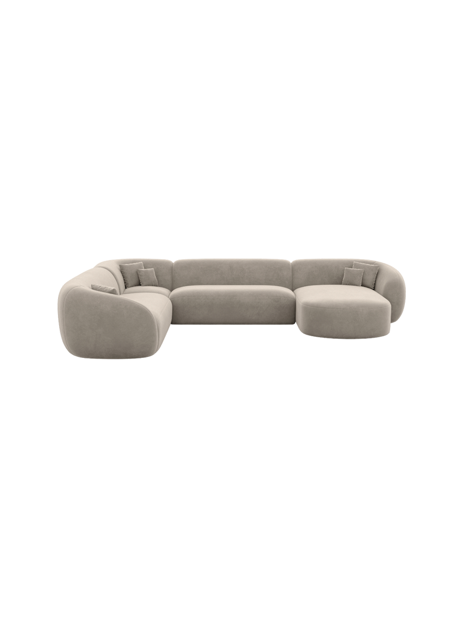 
7-Sitzer Design Panorama-Sofa „Serano XXL“ mit Samtbezug - Samtbezug Königsblau / Lange Seite links