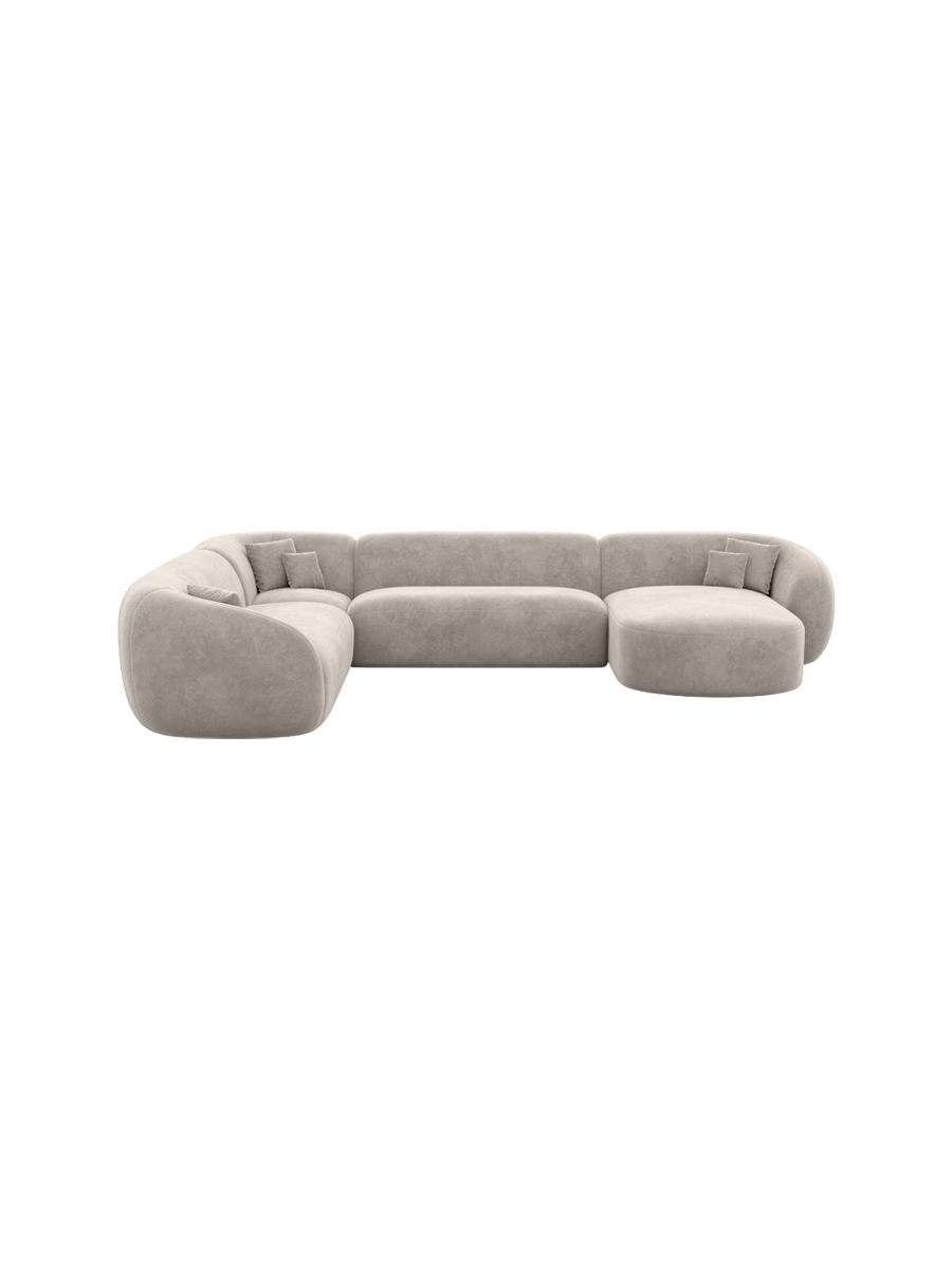 
7-Sitzer Design Panorama-Sofa „Serano XXL“ mit Samtbezug - Samtbezug Königsblau / Lange Seite links