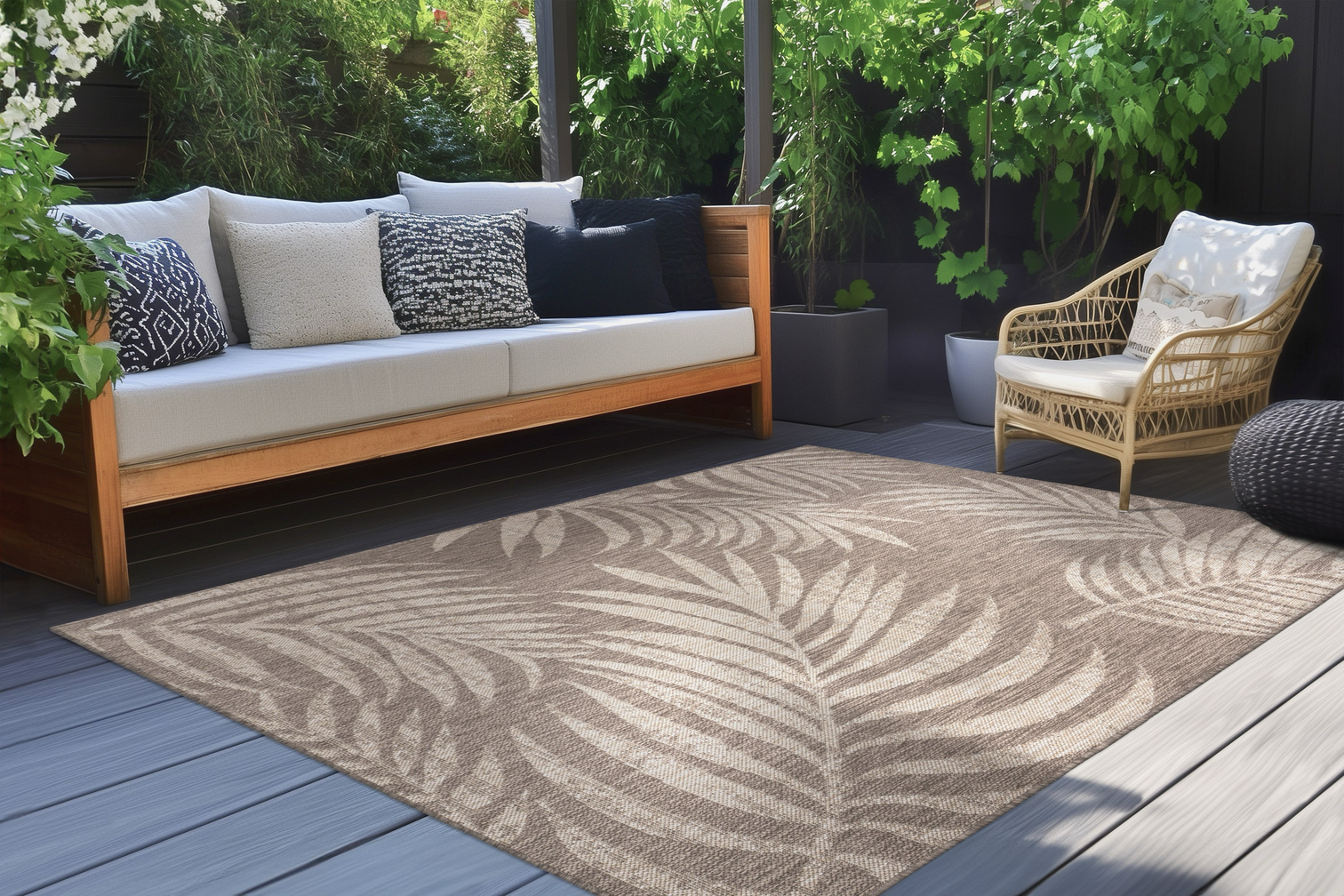 
High-quality Indoor/Outdoor "Casa 607" Taupe - 60 x 110 cm