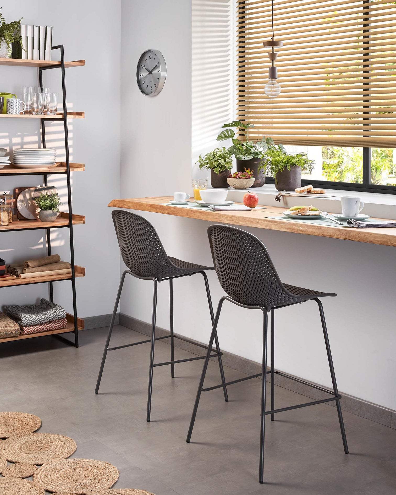 
Tabouret de bar intérieur et extérieur « Quinby » - Gris foncé / 75 cm