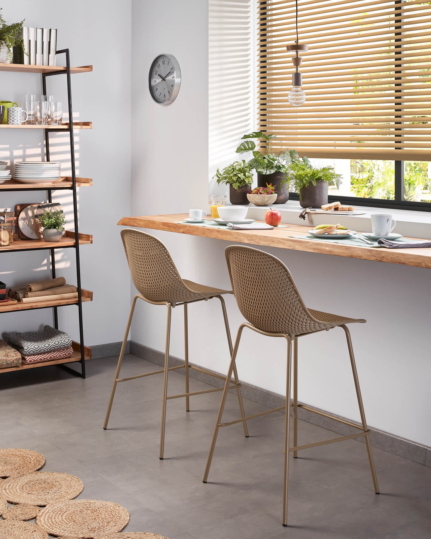 
Tabouret de bar intérieur et extérieur « Quinby » - Beige foncé / 75 cm