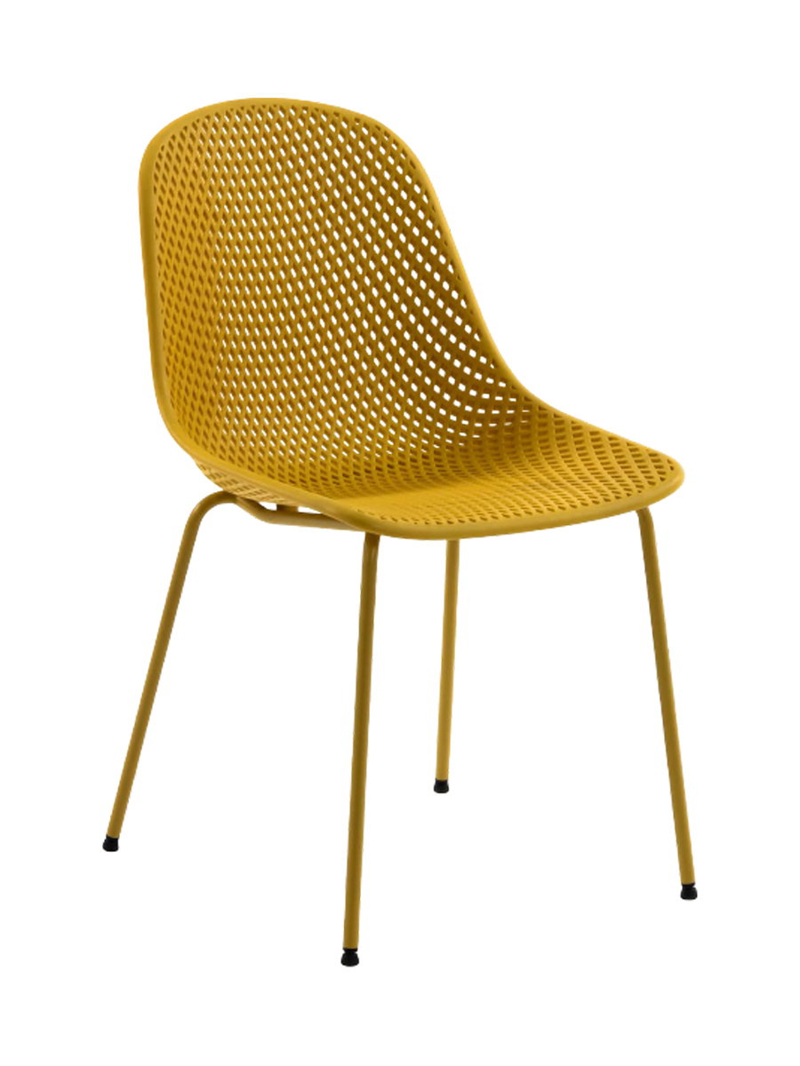 
Chaise d'intérieur et d'extérieur de qualité « Quinby » - Jaune moutarde