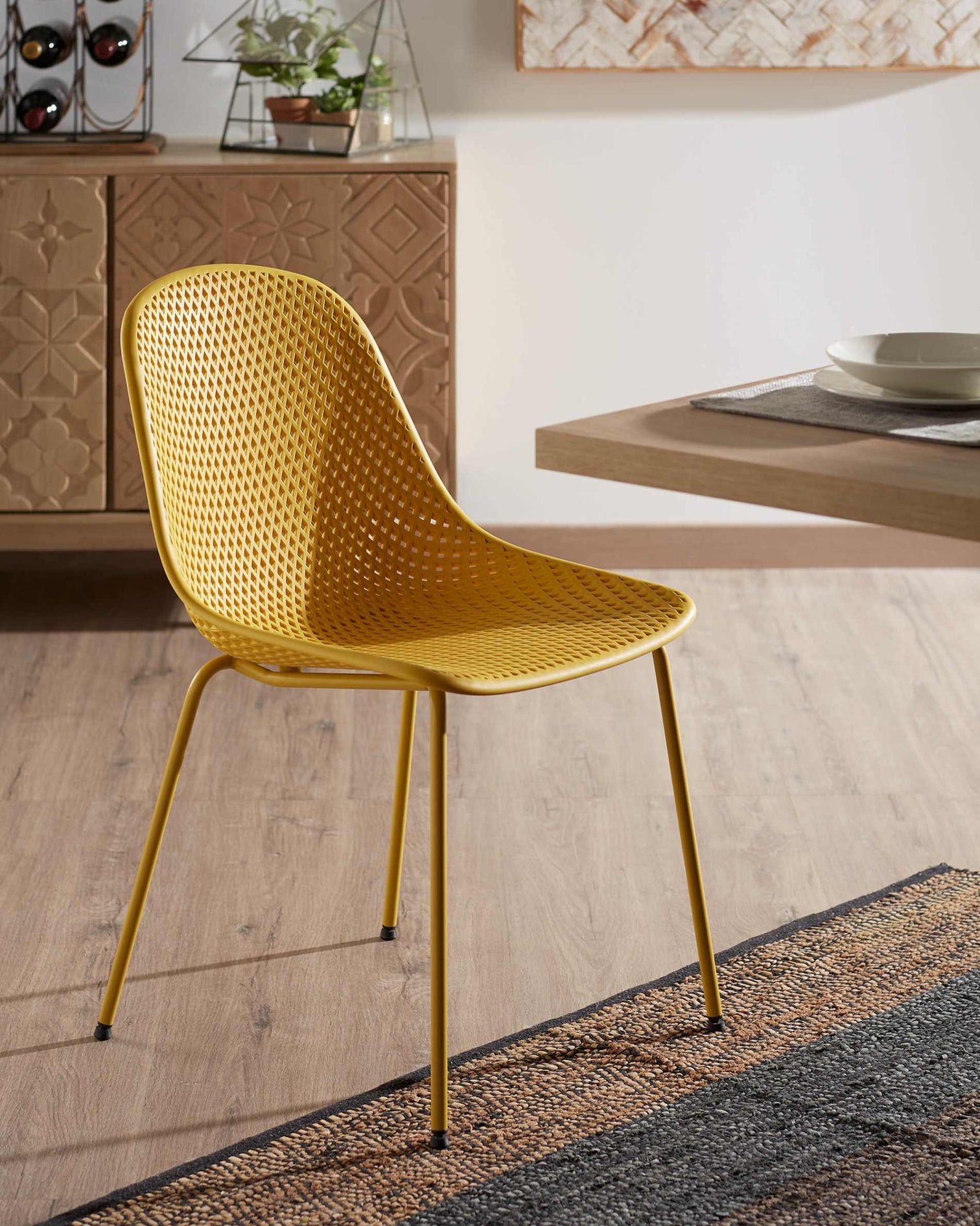 
Chaise d'intérieur et d'extérieur de qualité « Quinby » - Jaune moutarde