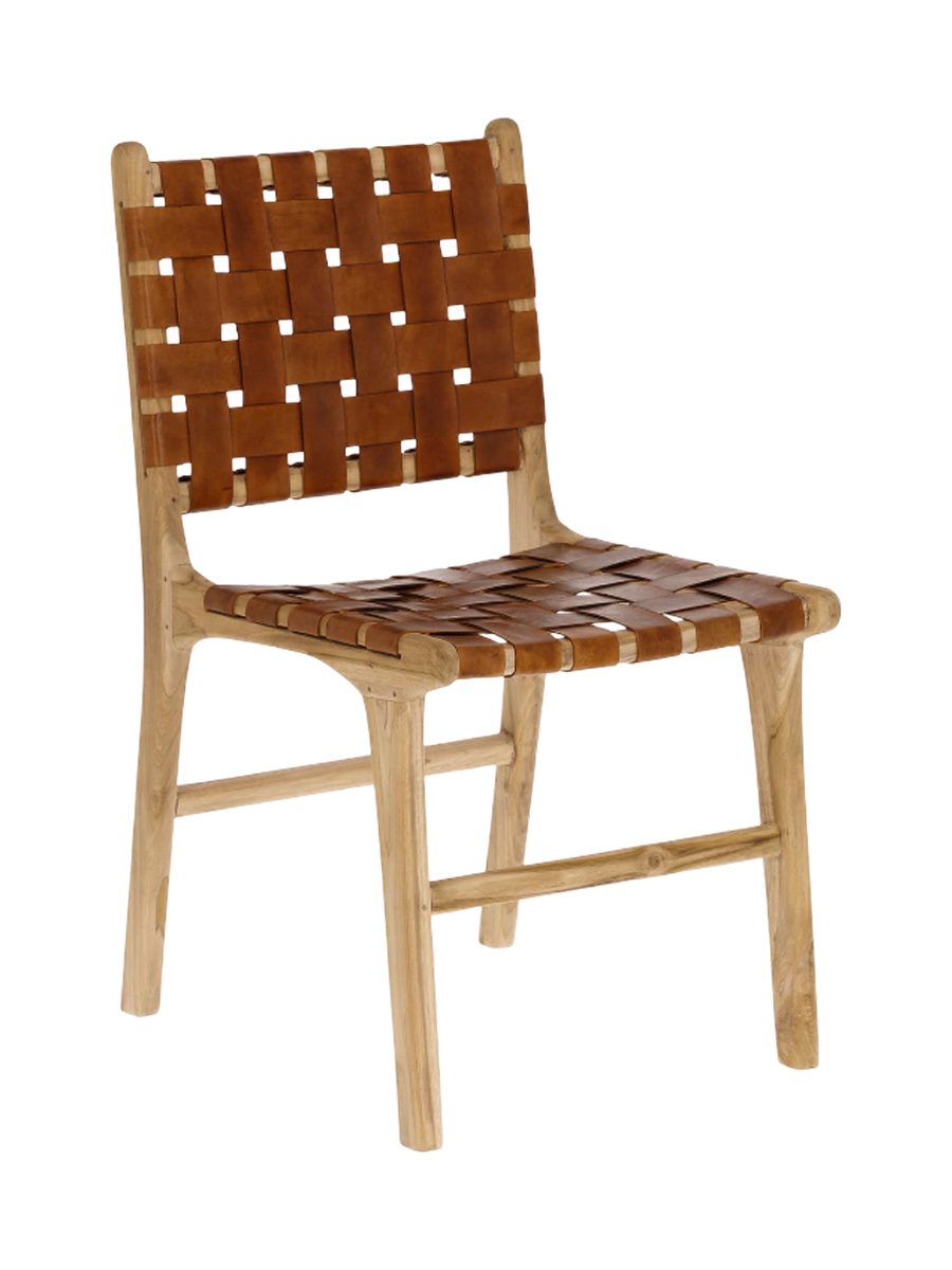 
Chaise design massive artisanale « Calixta » - Brun, Naturel
