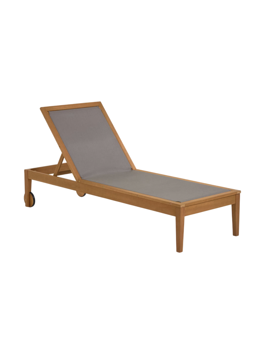 
Design Outdoor Sonnenliege „Caterino“ - Natural / Grau