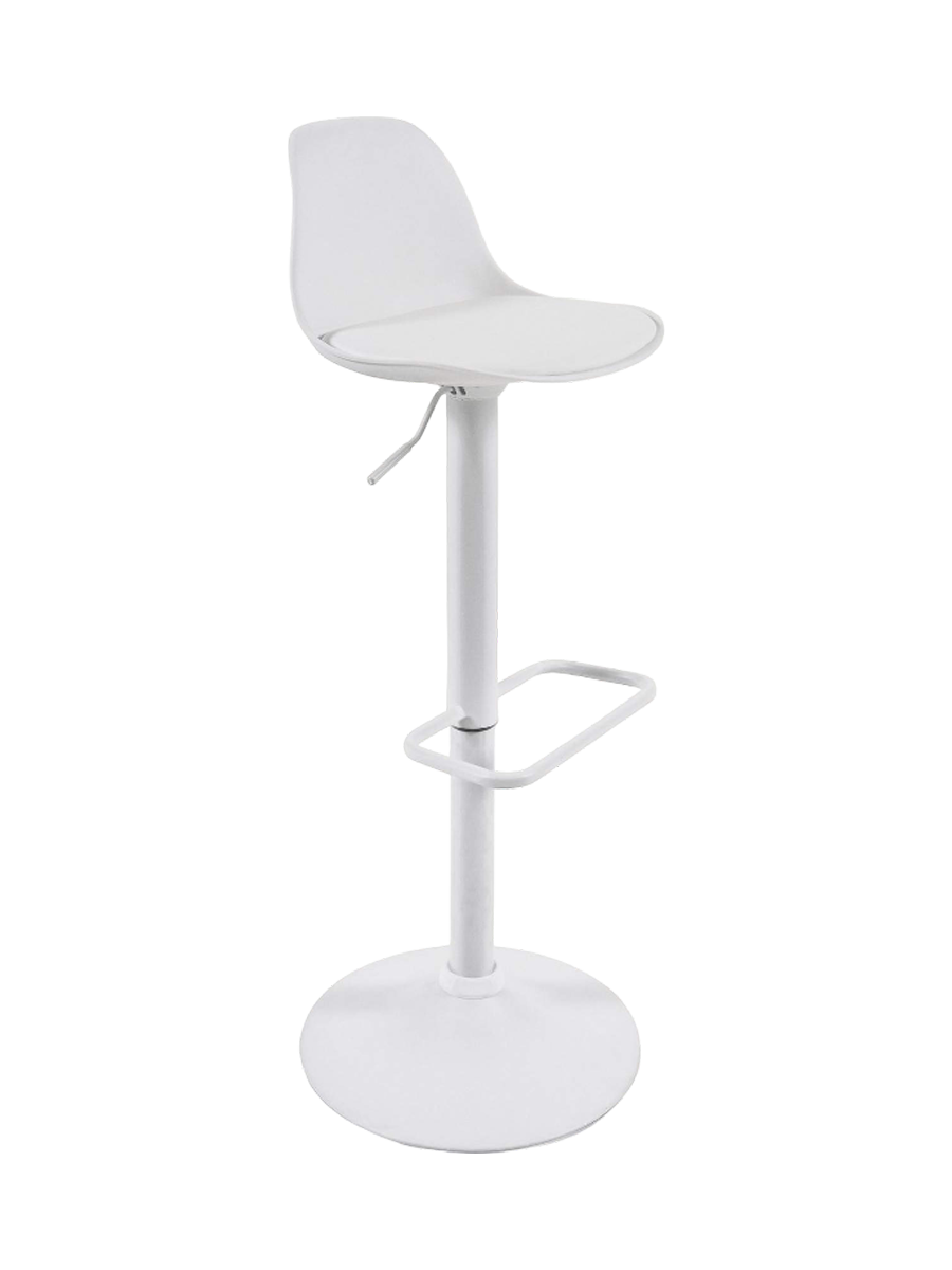 
Tabouret de bar réglable en hauteur et pivotant « Moyo » - Blanc