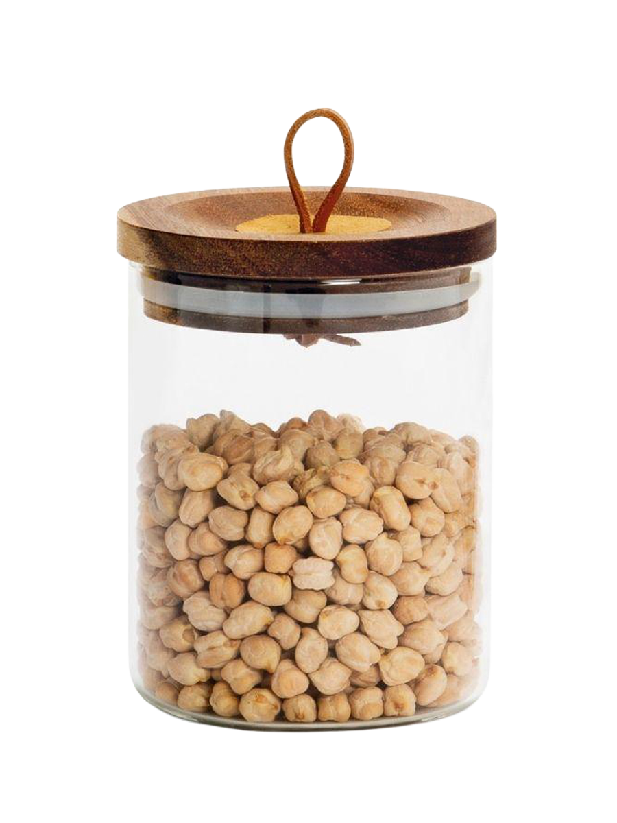 
Chic Glass Storage Jar with Wooden Lid - 13 x 10