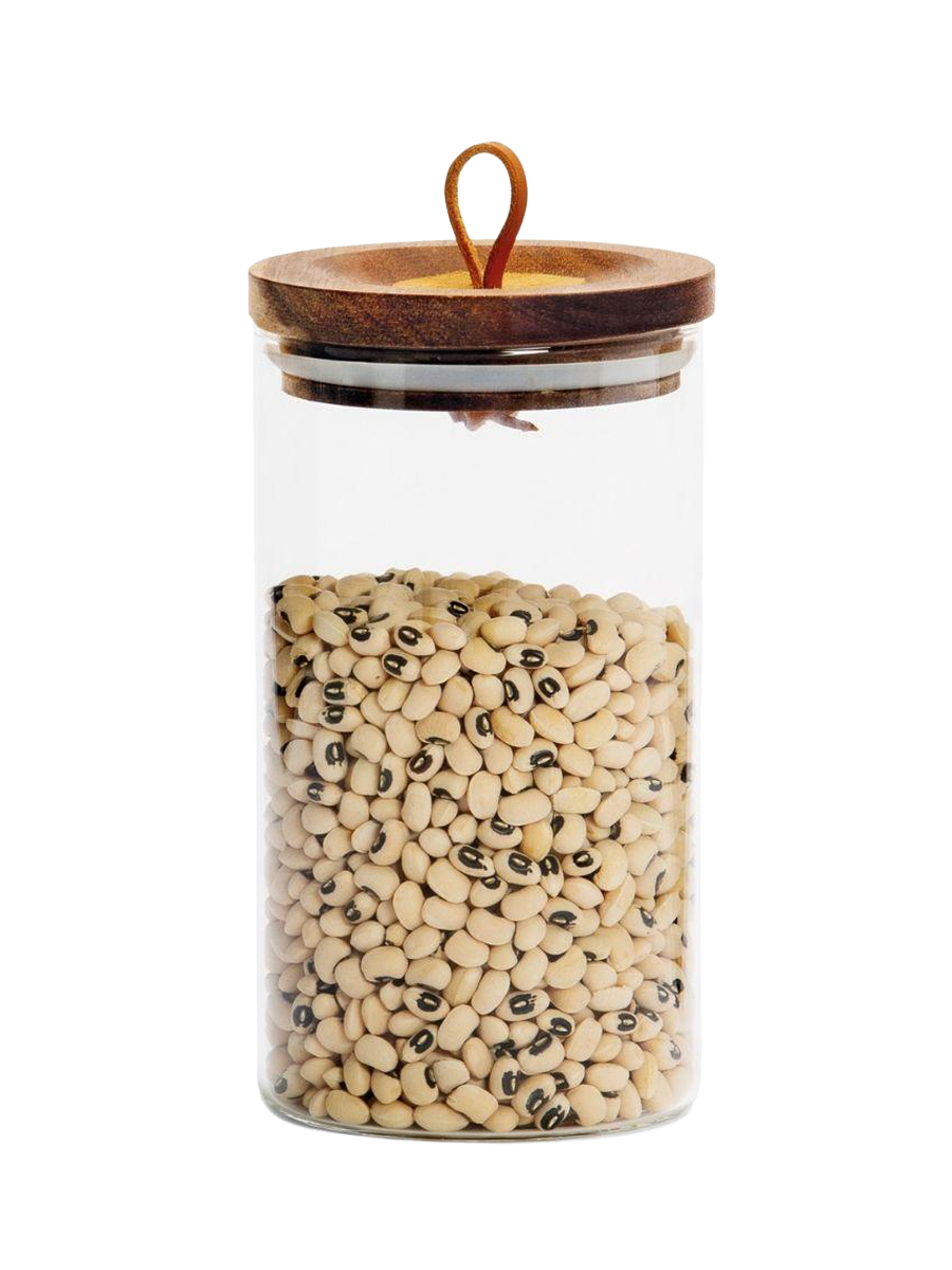 
Chic Glass Storage Jar with Wooden Lid - 18 x 10