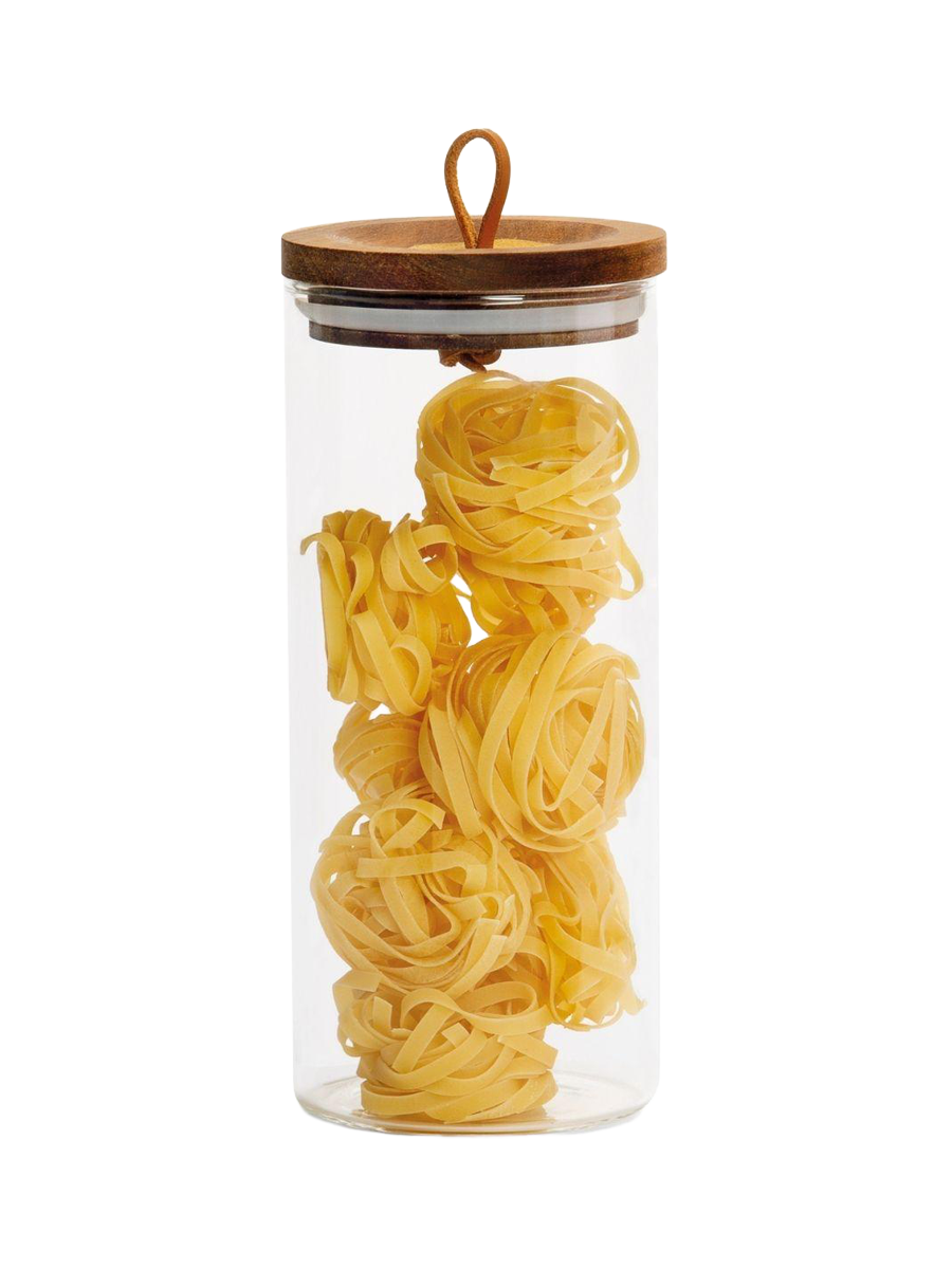 
Chic Glass Storage Jar with Wooden Lid - 22.5 x 10