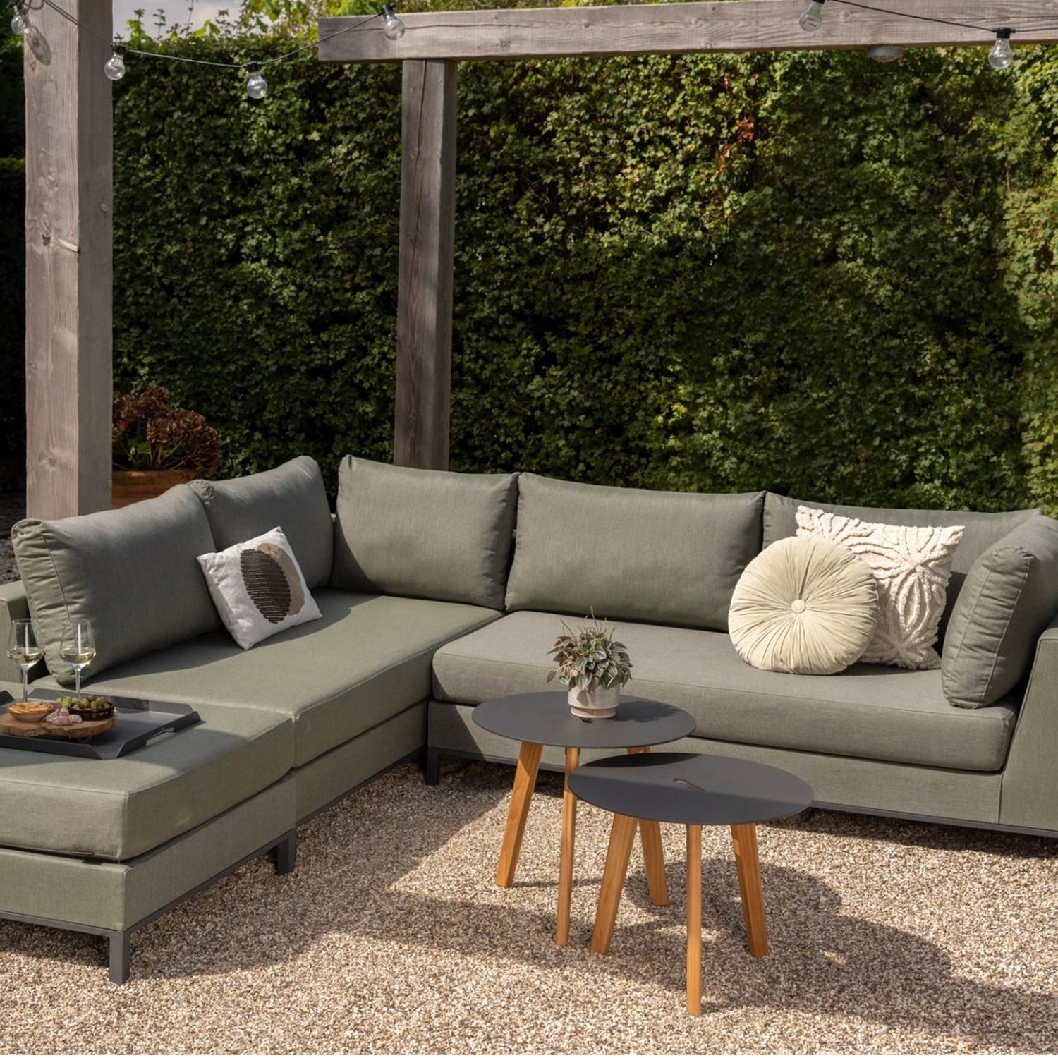 
Salon de jardin design « Sicily » - Gris-vert / Liens