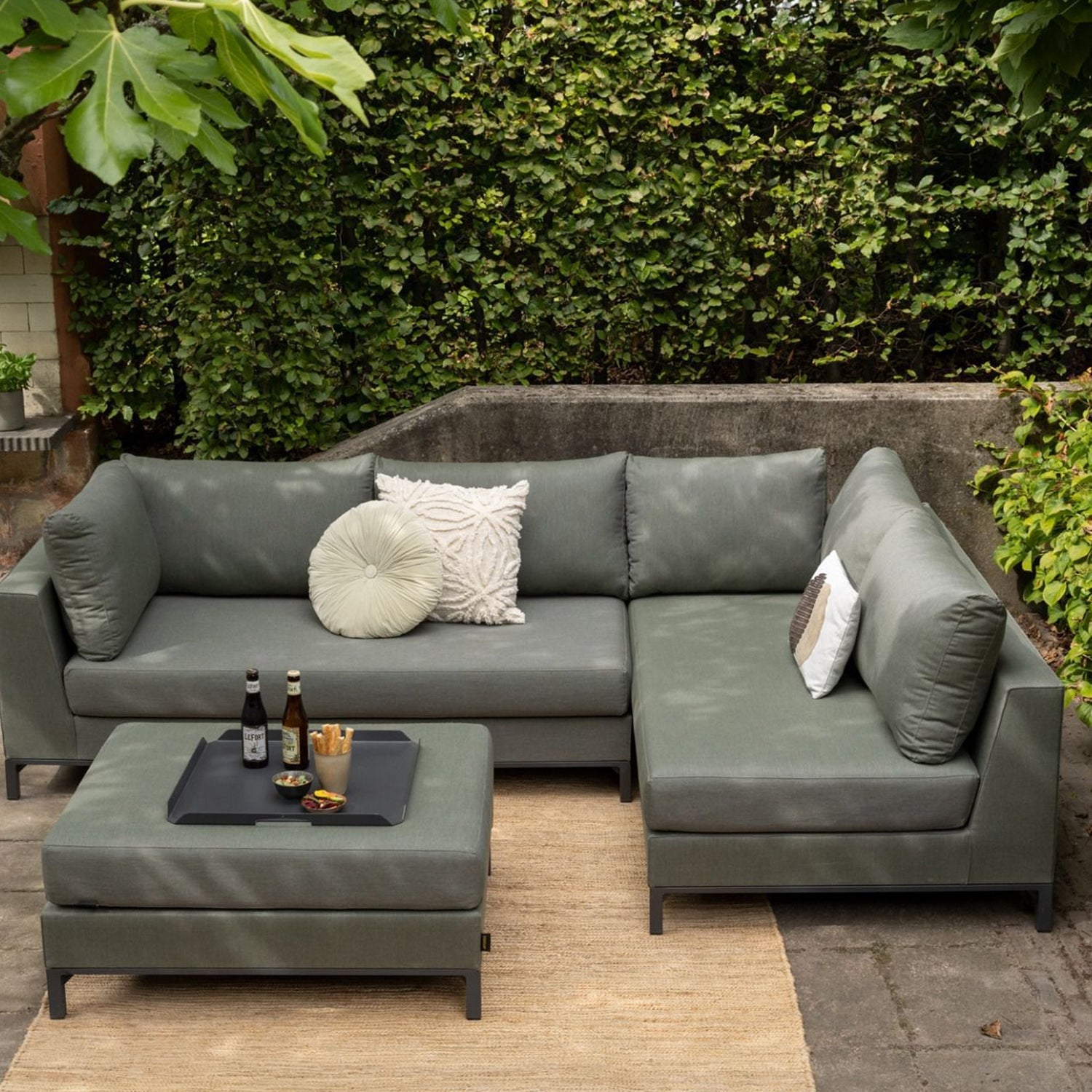 
Salon de jardin design « Sicily » - Gris-vert / À droite