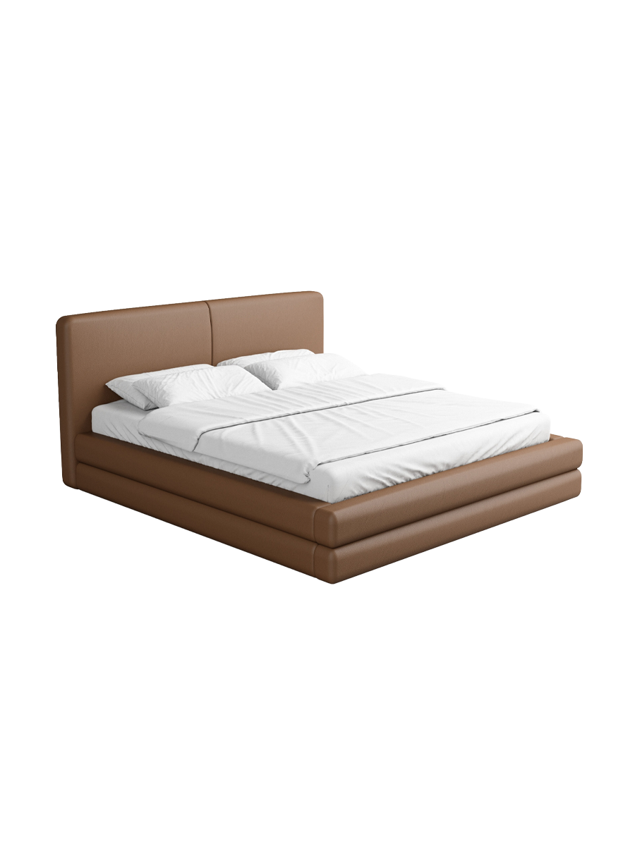 
Design Polsterbett „Liora“ mit Ablagefach, Kunstleder Choco Brown - 140 x 200 cm
