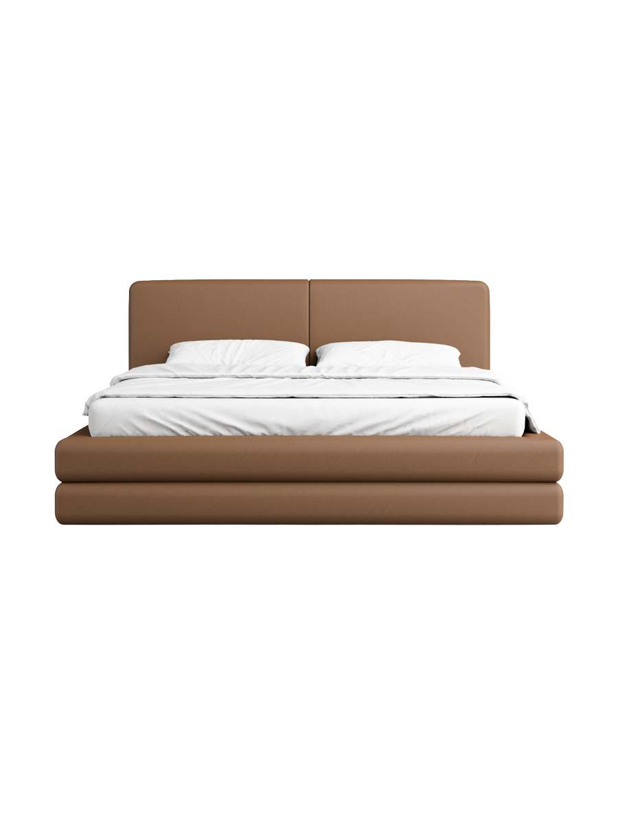 
Design Polsterbett „Liora“ mit Ablagefach, Kunstleder Choco Brown - 140 x 200 cm