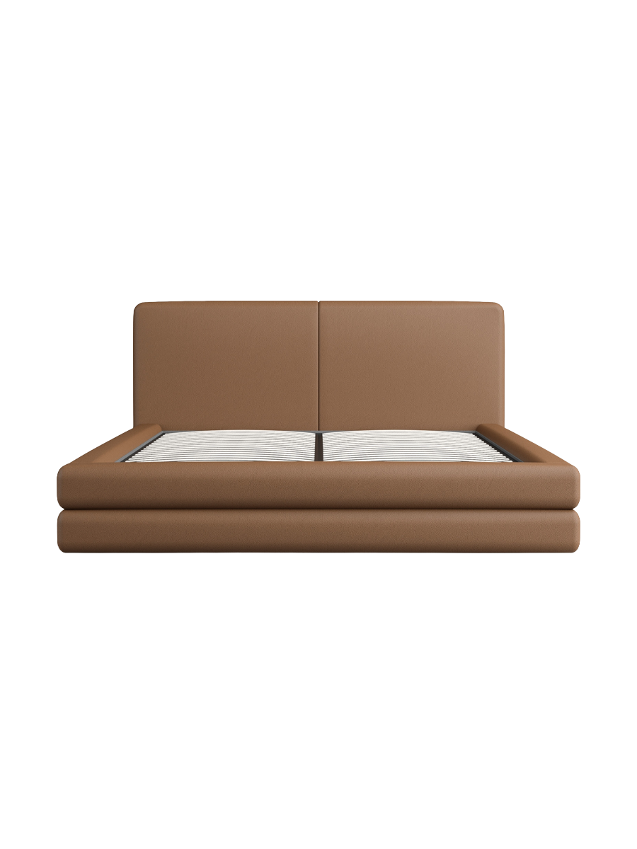 
Design Polsterbett „Liora“ mit Ablagefach, Kunstleder Choco Brown - 140 x 200 cm